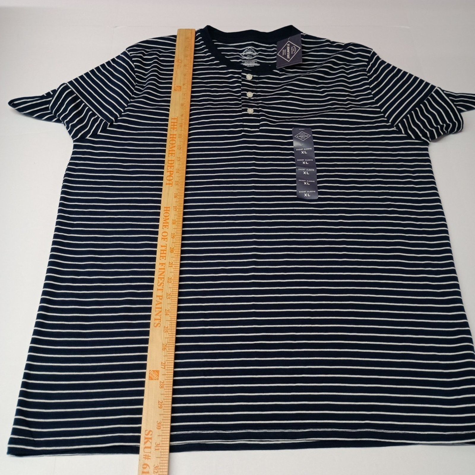 St. Johns Bay St. John’s Bay Henley Shirt Men's Size XL Blue White Striped Size US XL / EU 56 / 4 - 5 Thumbnail
