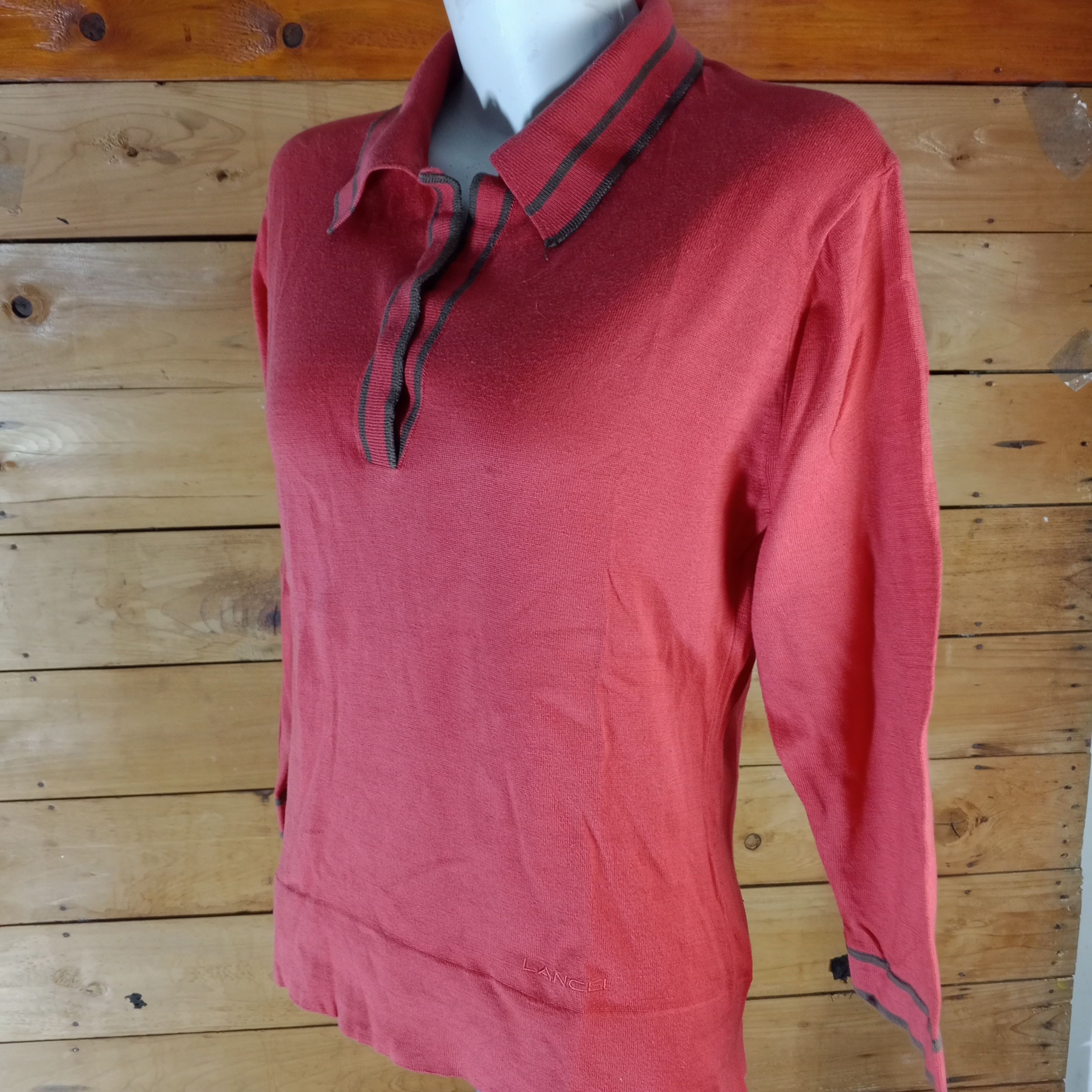 Lancel × Vintage Vintage Lancel Polo Shirt Long Sleeves Size M / US 6-8 / IT 42-44 - 5 Thumbnail