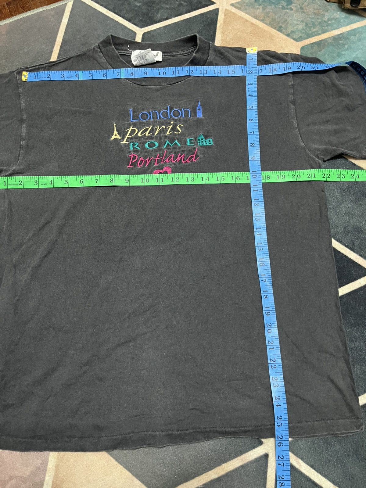Vintage 💥Sunfaded Travel Portland Paris London Embroidered Size US L / EU 52-54 / 3 - 9 Thumbnail