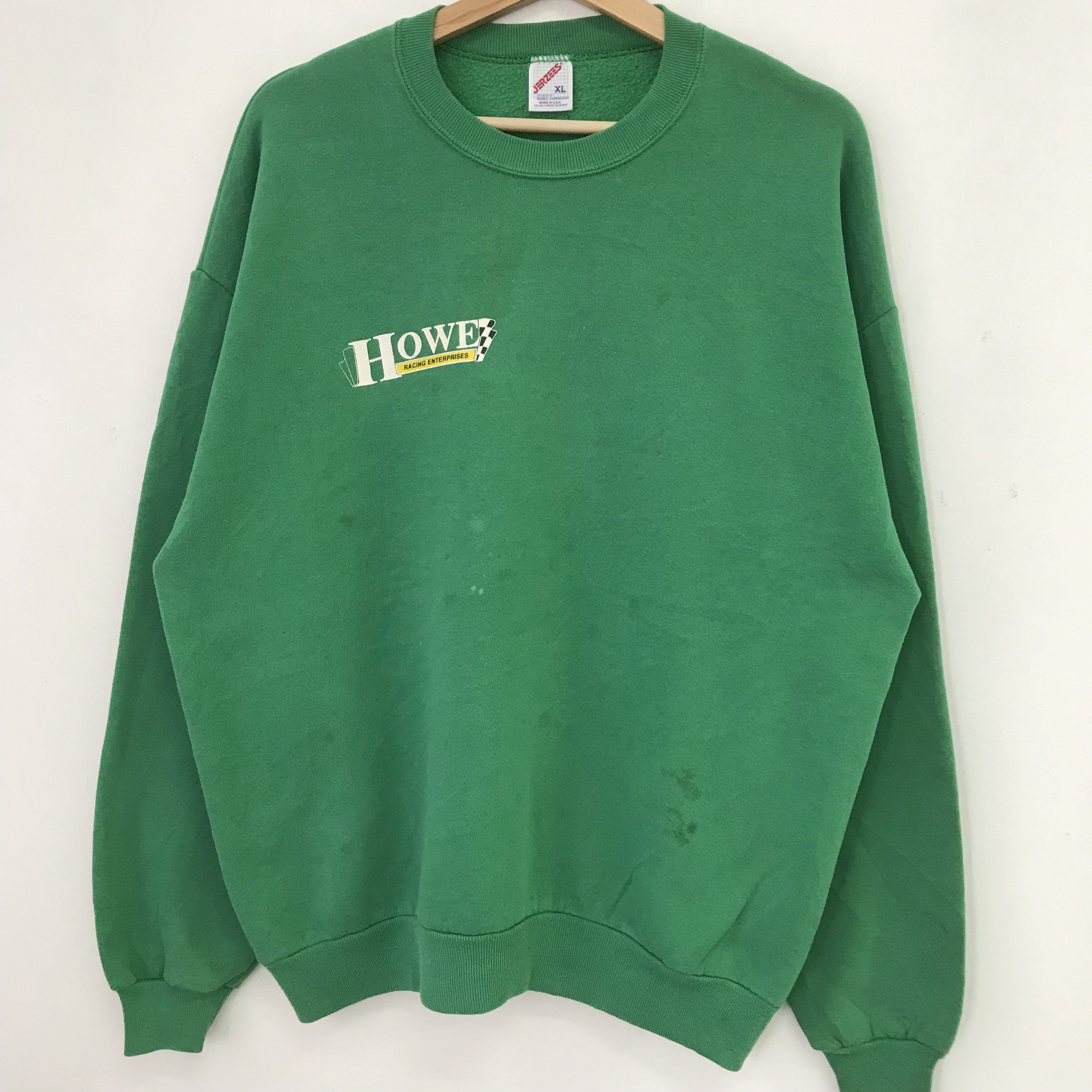 Howe Vintage 90's Howe Racing Green Sweatshirt - 568 Size US XL / EU 56 / 4 - 3 Thumbnail