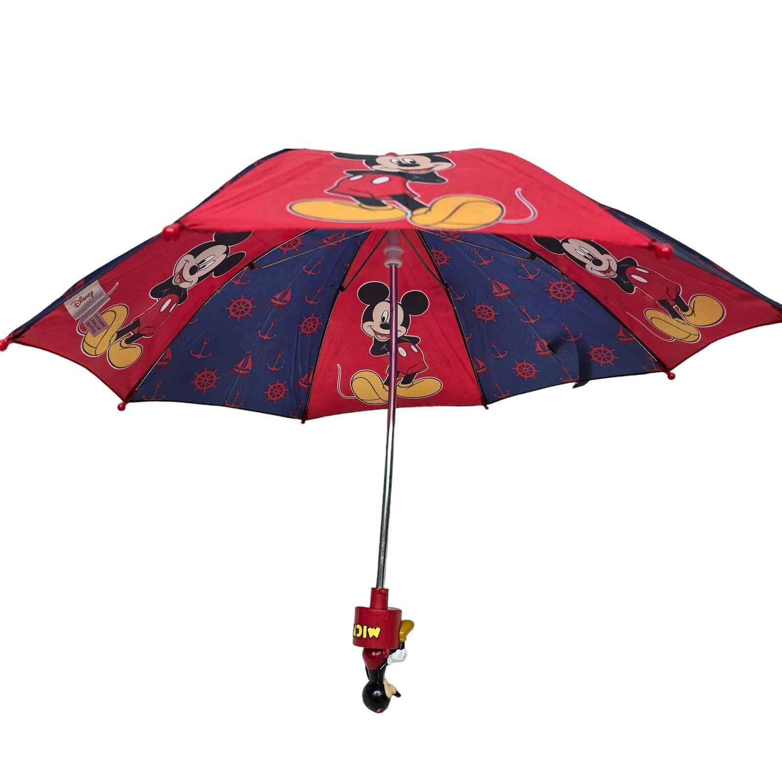 Disney Disney Mickey Mouse Umbrella Kids 3D Figure Handle Nautical Size ONE SIZE - 3 Thumbnail