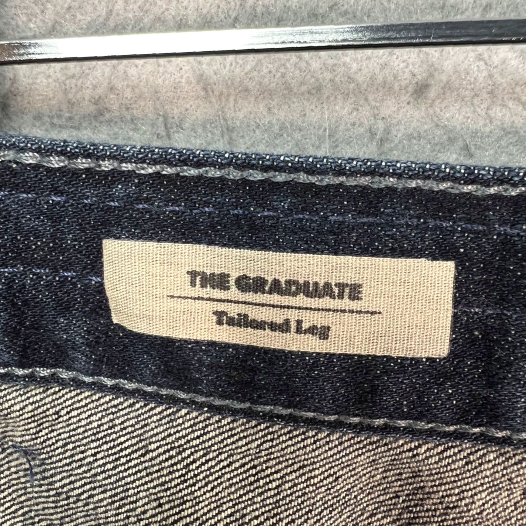 Denime AG Adriano Goldschmied The Graduate Tailored Leg Denim Jeans 33 Dark Wash Blue Mens Straight 5-Pocket Size US 33 - 3 Thumbnail