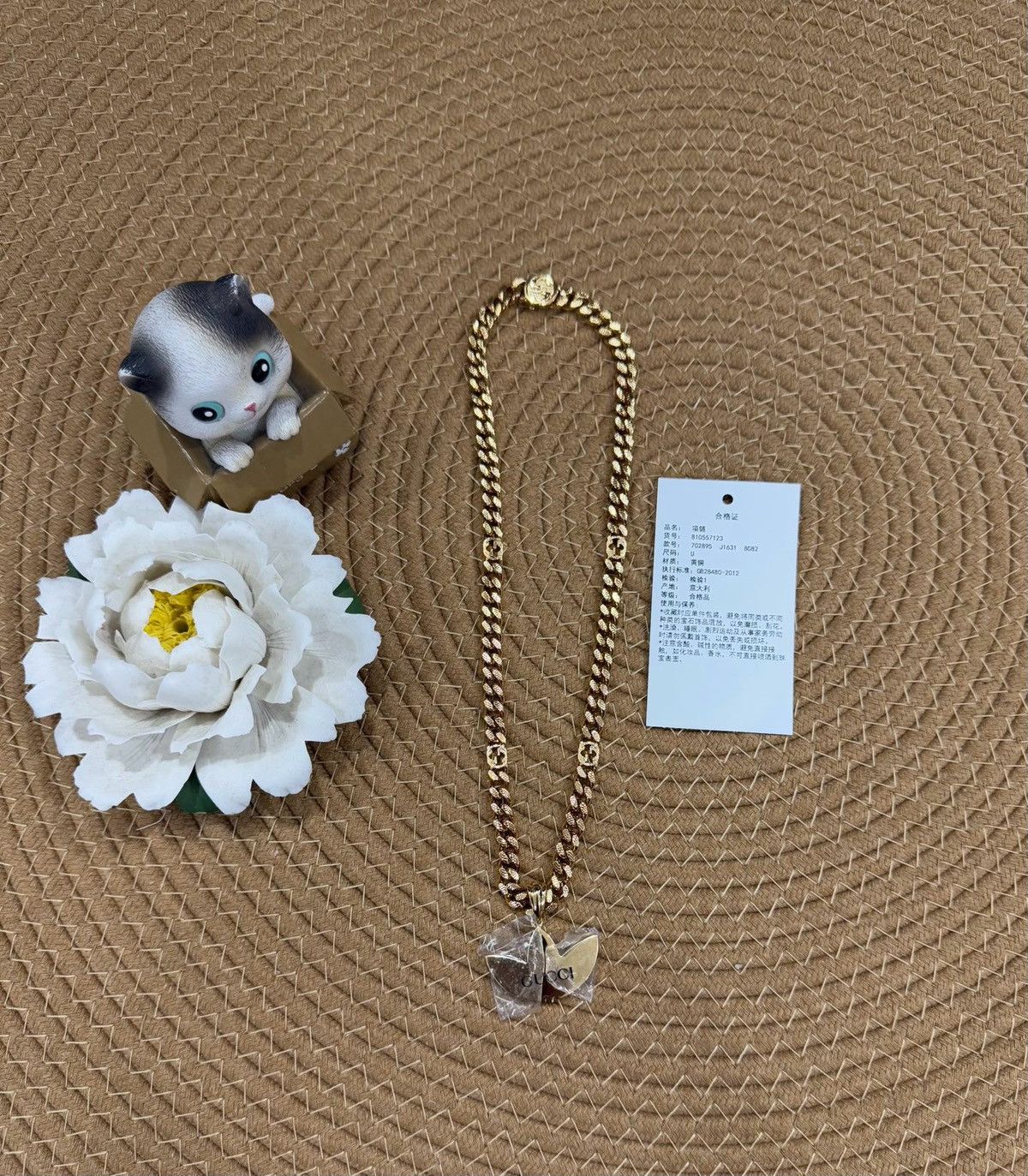 Gucci Enamel Gourmette Trefoil Small Pendant Necklace Size ONE SIZE - 2 Thumbnail