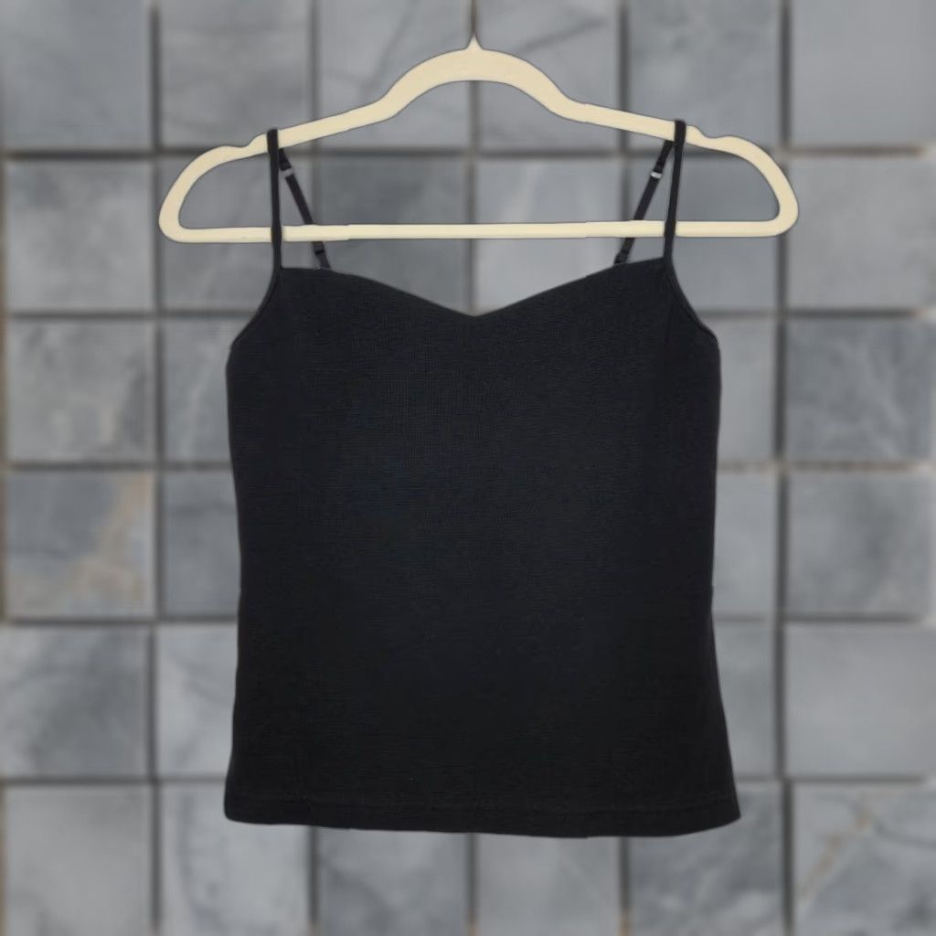 Energie VINTAGE Energie Tank Top Cami Medium Black Stretch Fairy Goth Emo 90s 00s Tank Womens M Black Energy Size M / US 6-8 / IT 42-44 - 1 Thumbnail
