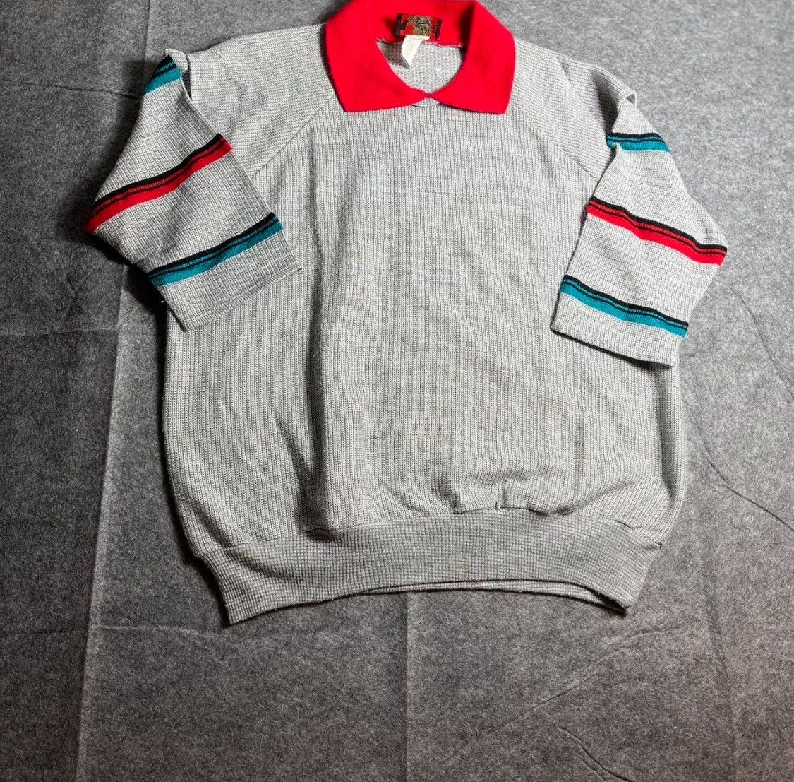 Other Cal II Fogs Vintage Knit Polo Long Sleeve Shirt Red Collar Size US S / EU 44-46 / 1 - 2 Thumbnail
