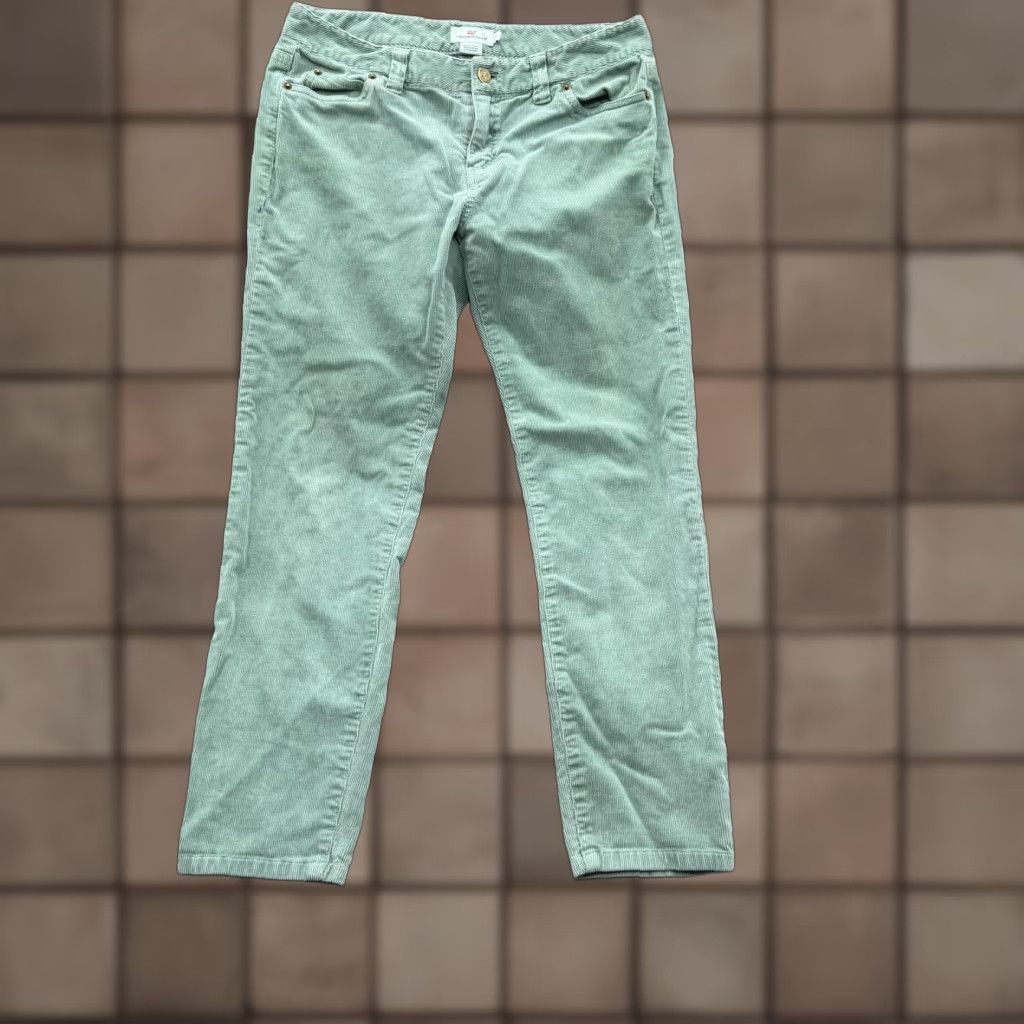 Vineyard Vines Vineyard Vines Pants Womens 6 Green Corduroy Stretch 5-Pocket Slim Ankle Preppy Size 28" / US 6 / IT 42 - 1 Thumbnail