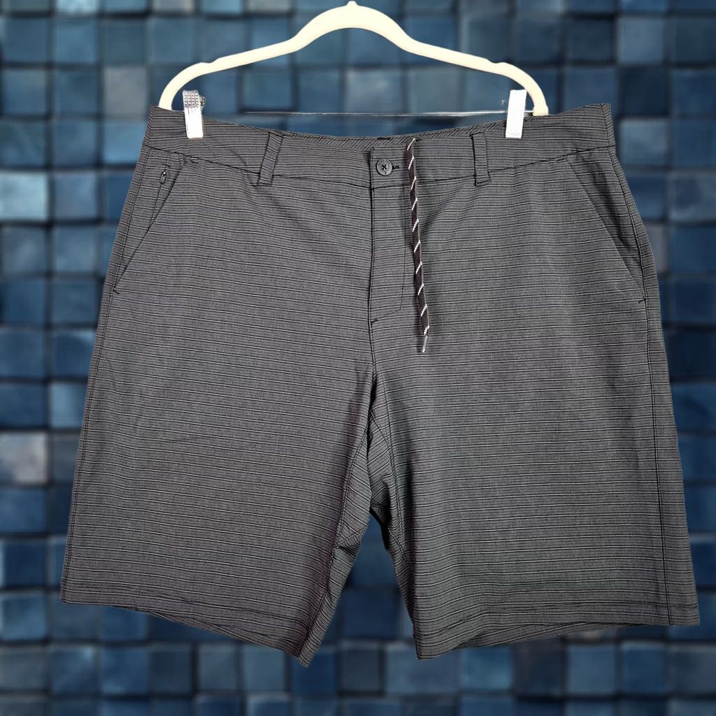 Hang Ten Hang Ten Men's Dark Gray Stripe Casual Flat Front Shorts Size 40 Size US 40 / EU 56 - 1 Thumbnail