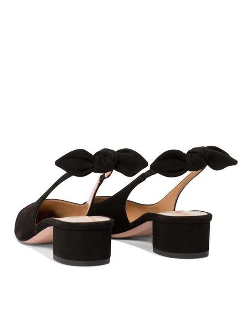 Aquazzura o1s22i1n1024 Bow Tie Slingback Pumps in Black Size US 8 / IT 38 - 4 Thumbnail