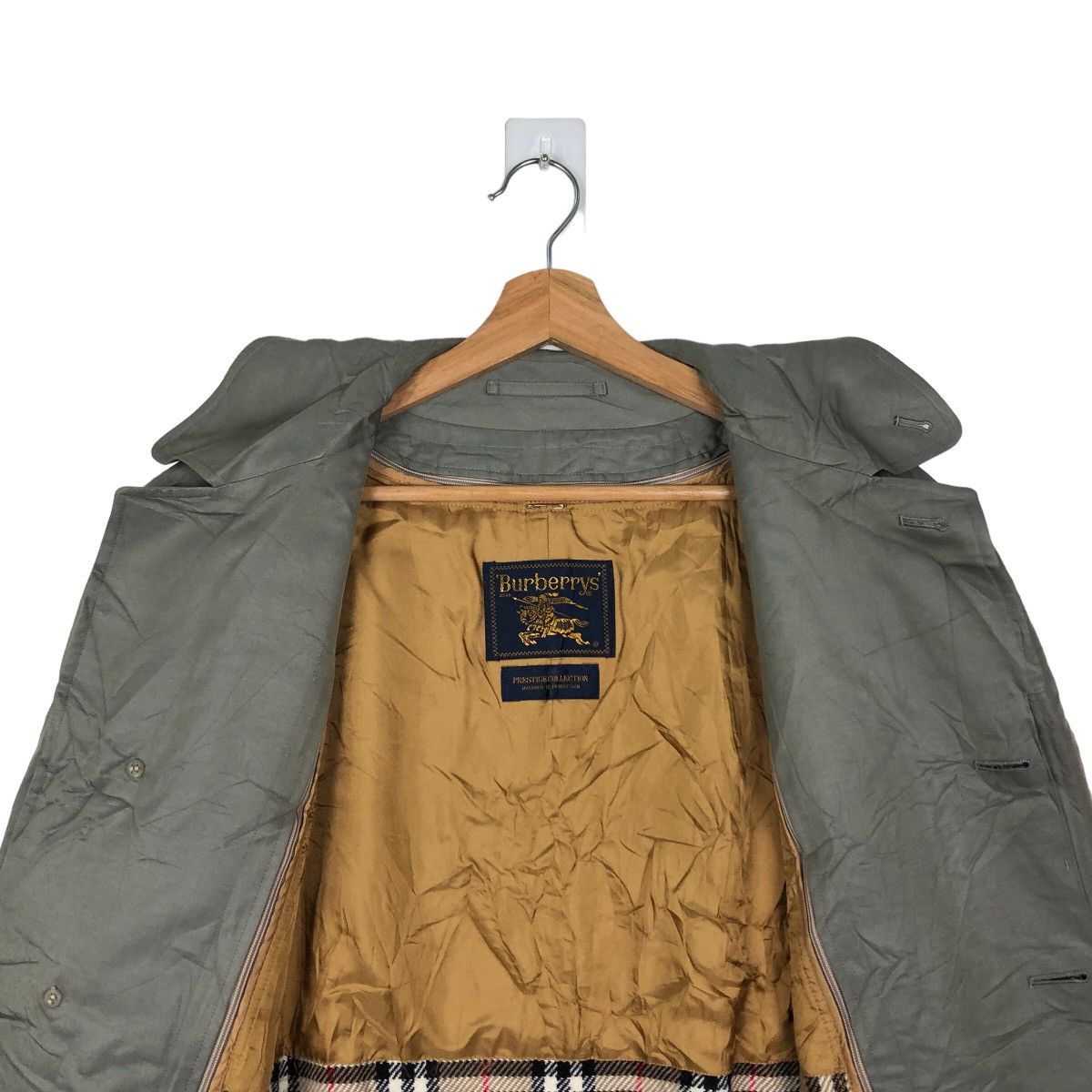 Burberry 🔥VINTAGE BURBERRYS TRENCH LONG COAT NOVA CHECK LINING Size US M / EU 48-50 / 2 - 10 Thumbnail