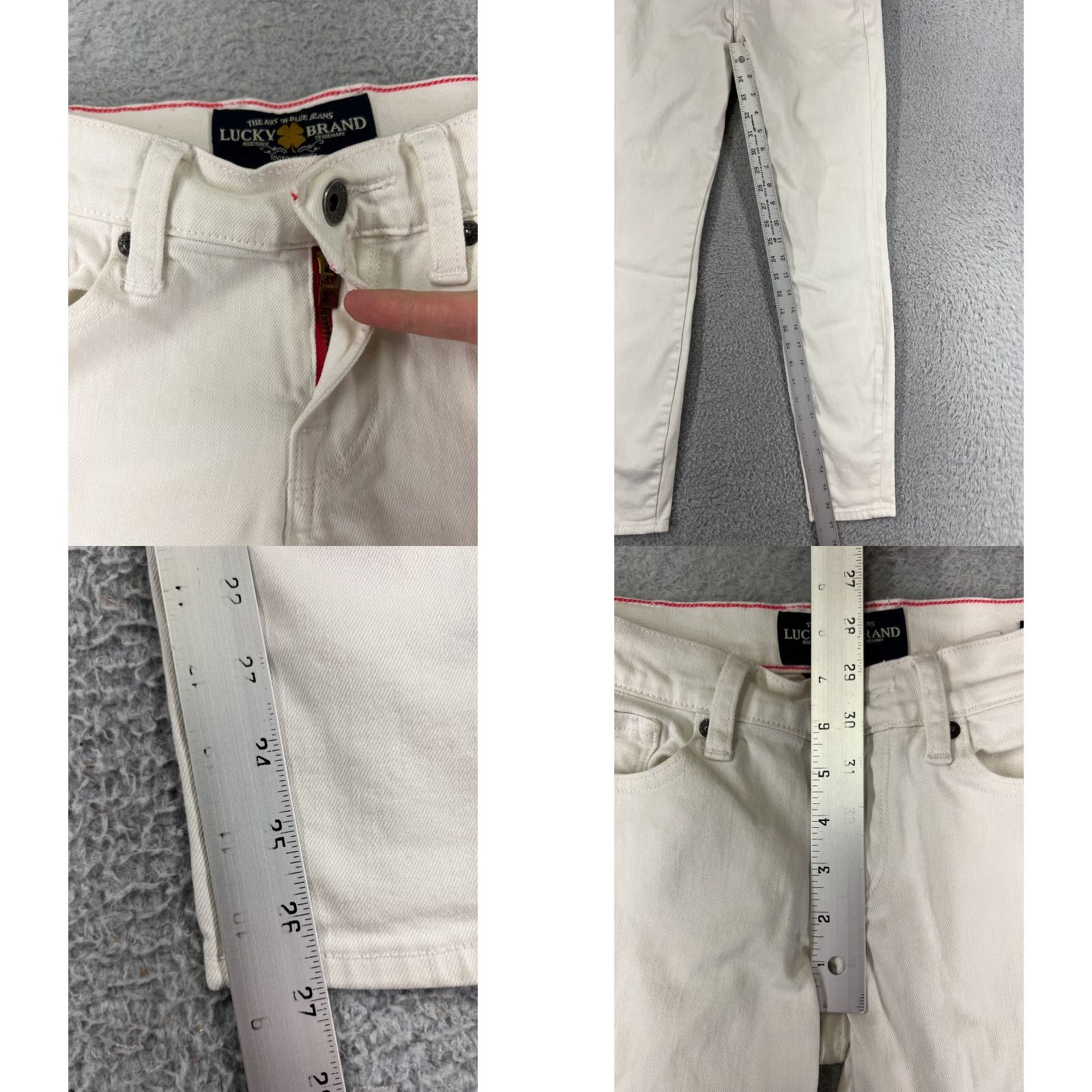 Lucky Brand Lucky Brand Jeans 2 White Denim Skinny Tapered Cotton Blend Stretch Womens Size 26" / US 2 / IT 38 - 8 Thumbnail