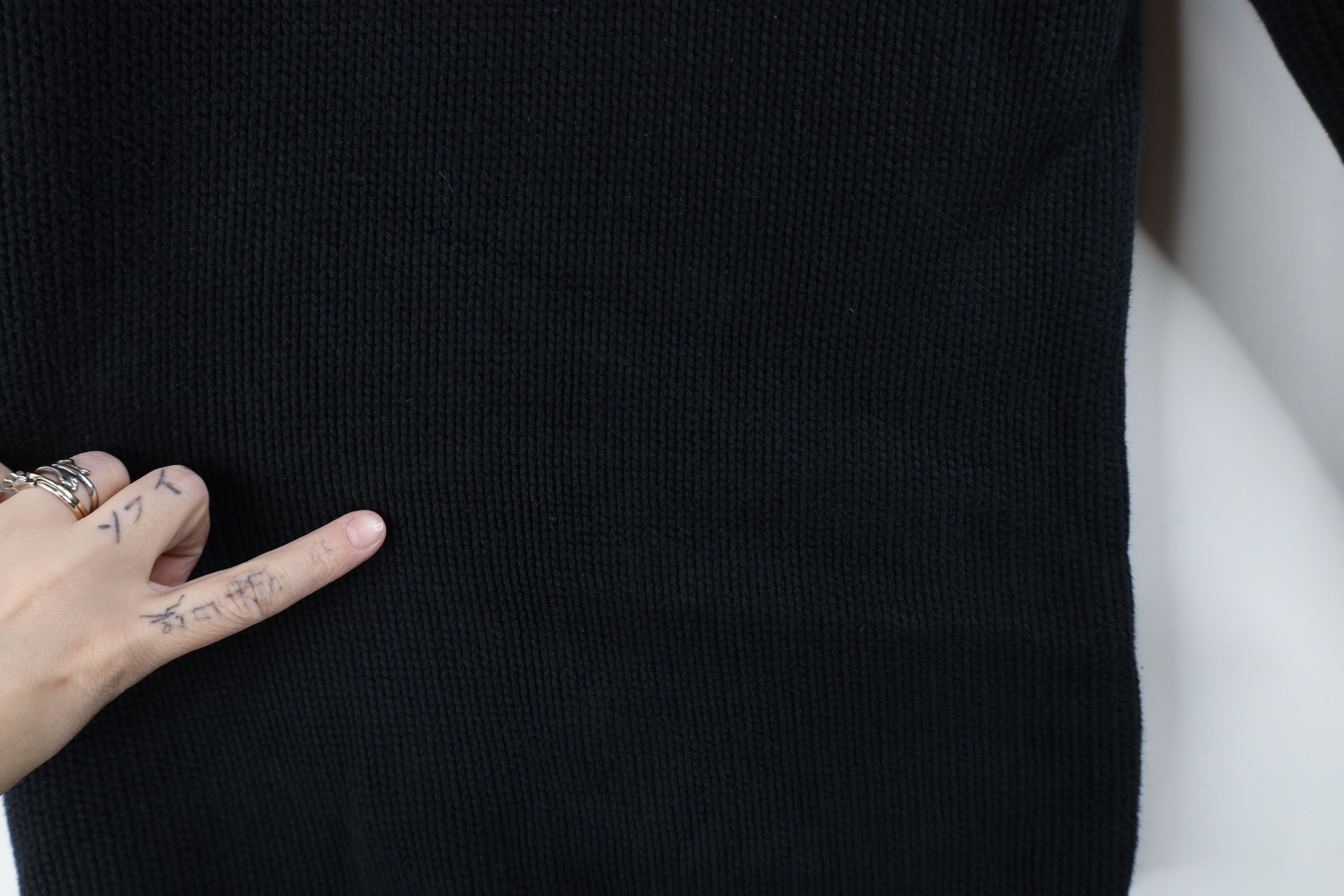 Vintage Vintage 90s Streetwear Cotton Knit Turtleneck Sweater Black Size L / US 10 / IT 46 - 7 Thumbnail