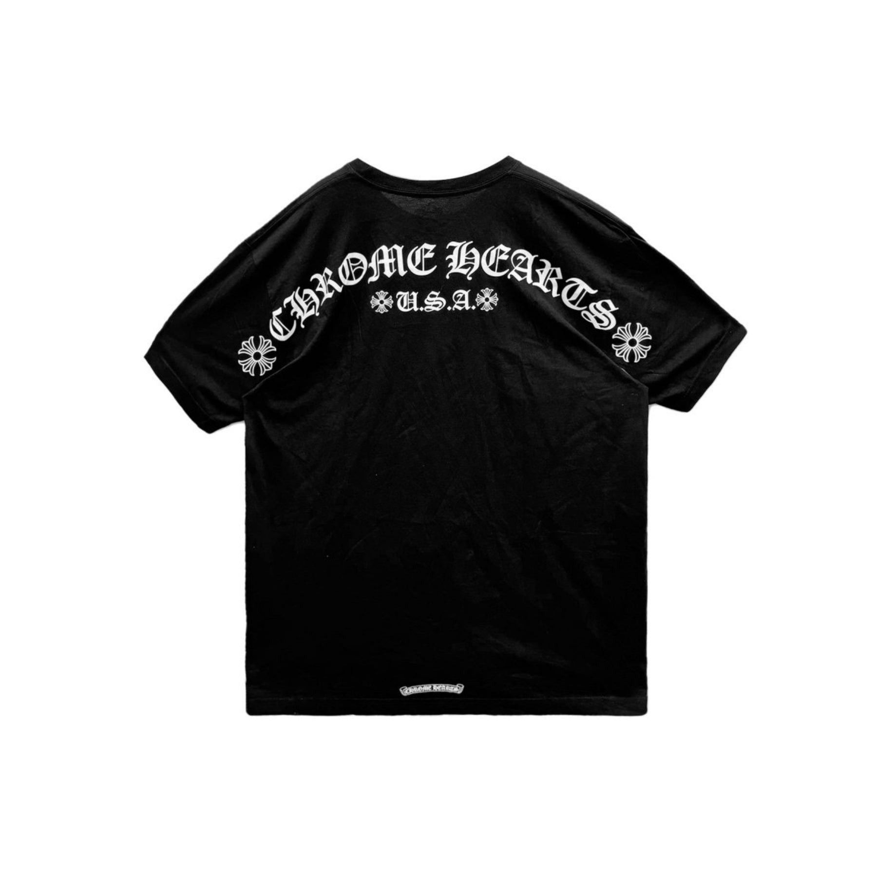 Chrome Hearts Chrome Hearts USA Script Logo Black Short Sleeve T-Shirt Tee Size L / US 10 / IT 46 - 1 Thumbnail