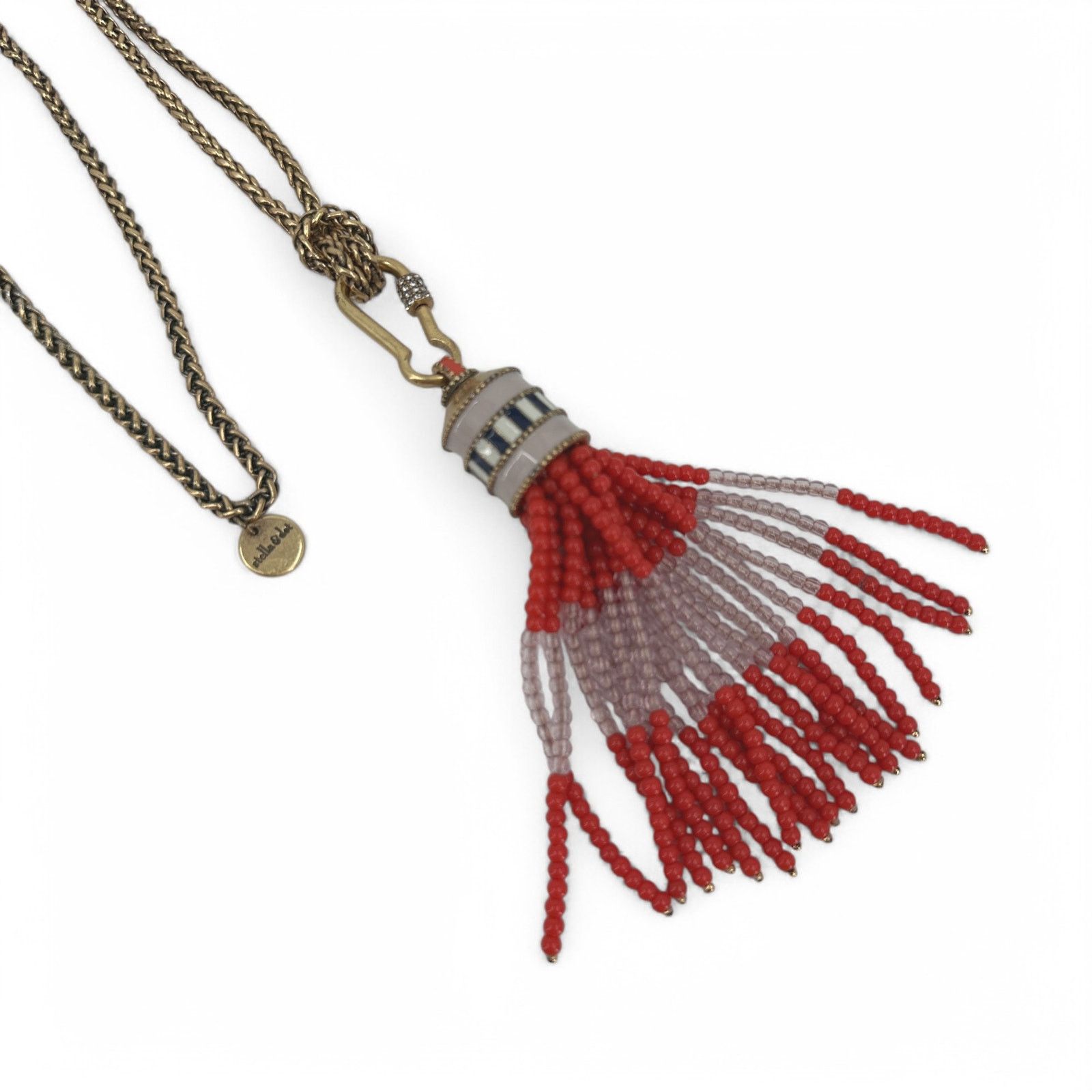 Other Stella and Dot Retired Brio Necklace Coral Red Beaded Tassel Size ONE SIZE - 2 Thumbnail