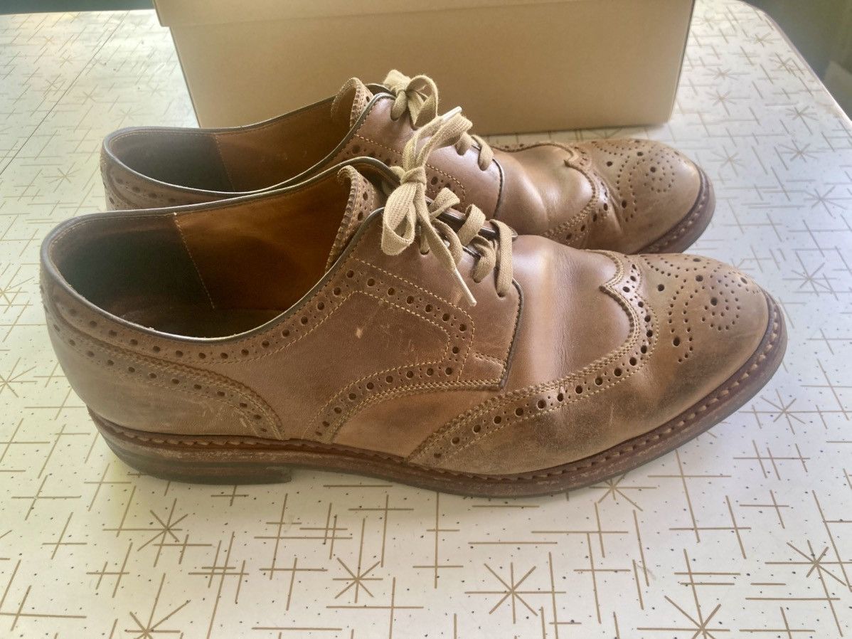 Japanese Brand Leather & Silver MOTO Wing Tip Low Cut Shoes #2102 Size US 11 / EU 44 - 5 Thumbnail