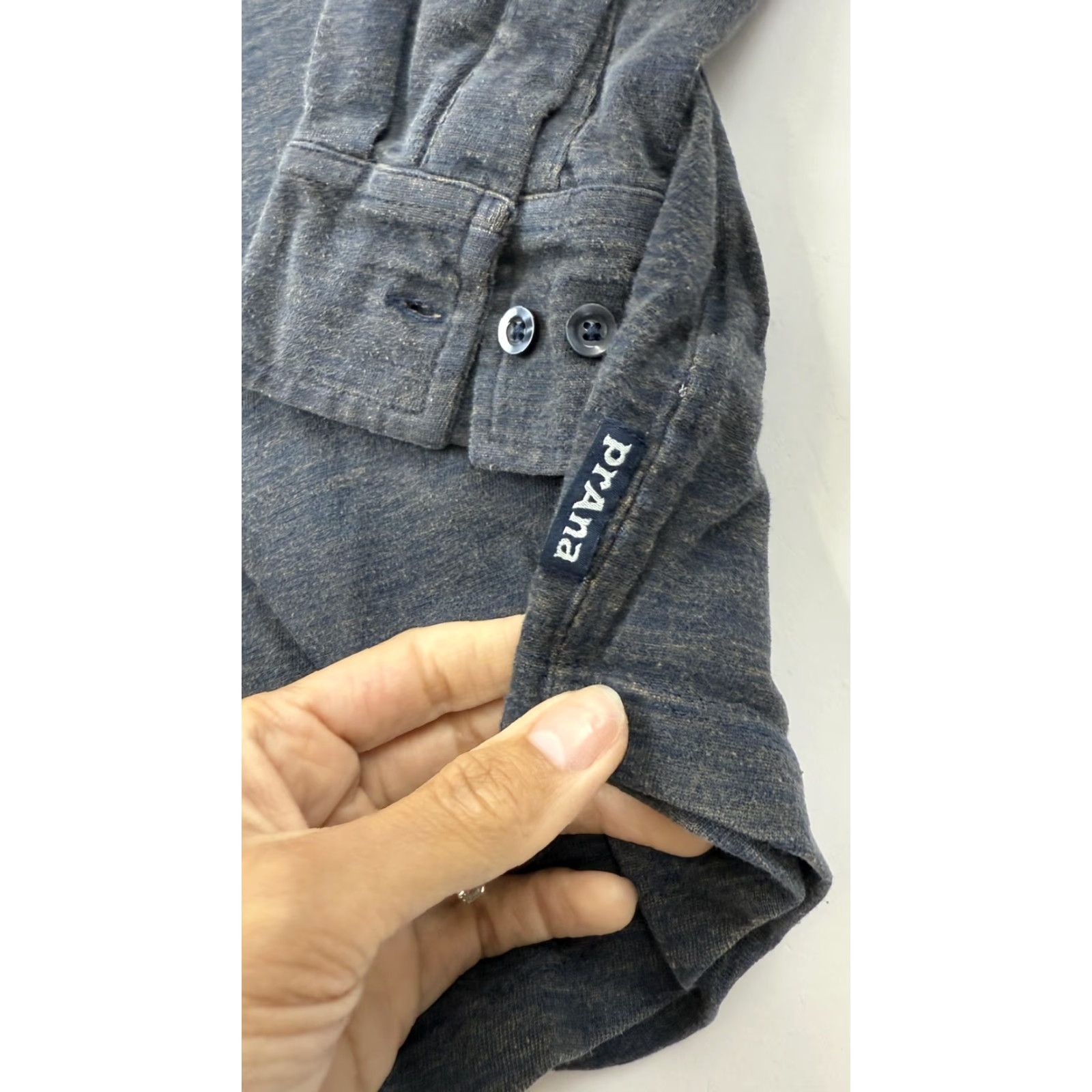Prana prAna Shirt Mens M Gray Button-Up Casual Organic Cotton Recycled Polyester Blend Size US M / EU 48-50 / 2 - 3 Thumbnail