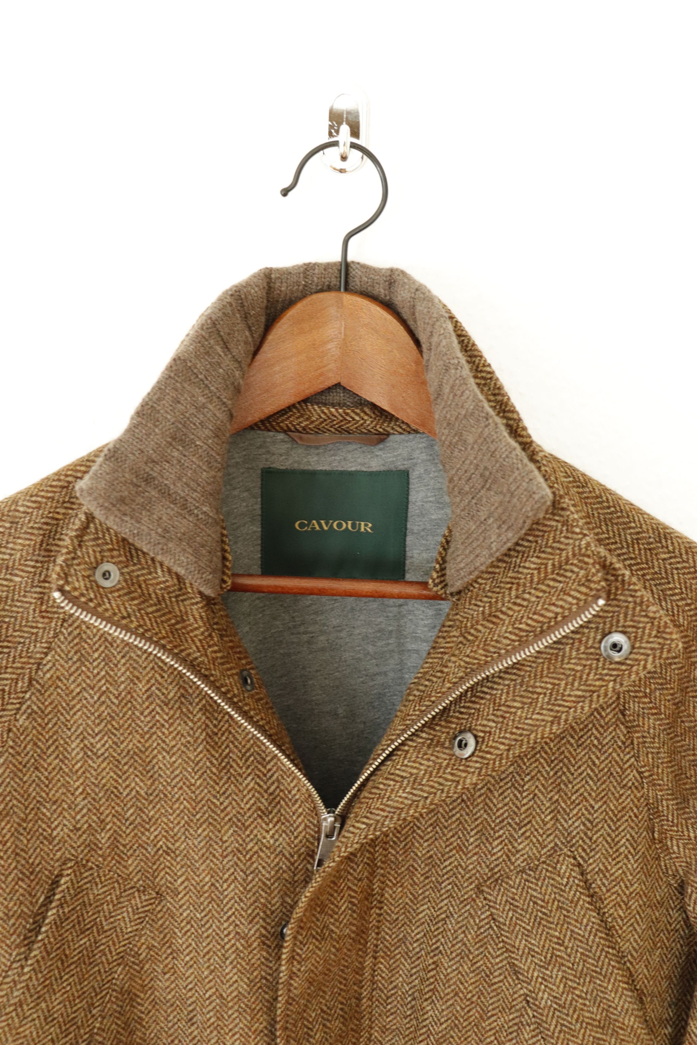 Anglo-Italian Cavour Raglan City Jacket in Herringbone Tweed Size US S / EU 44-46 / 1 - 4 Thumbnail