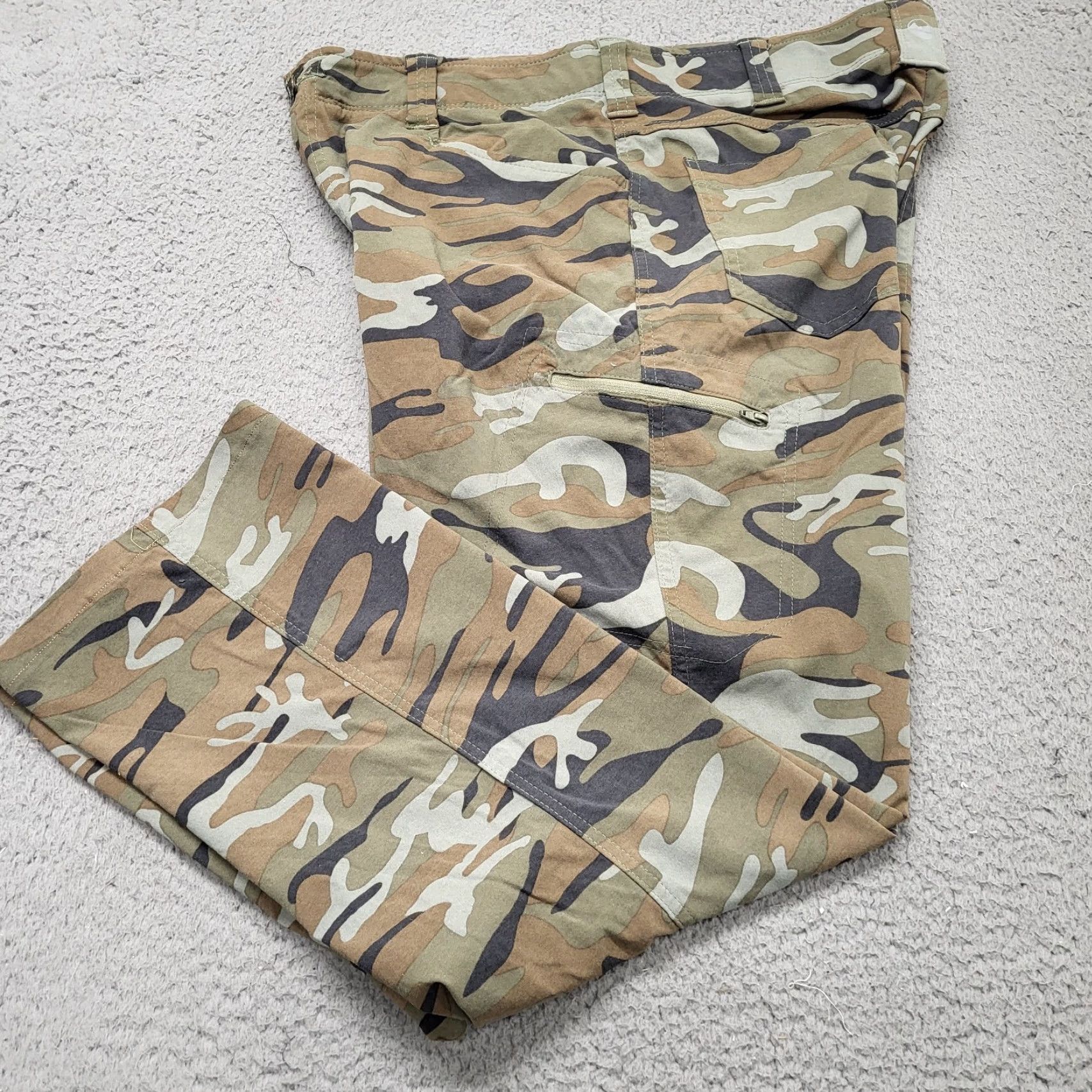 Wrangler Wrangler Outdoor Series Pants Mens 34x29.5 Brown Camo Stretch Lightweight Outdoor Cargo Pants Mens Reg/Regular Size US 34 / EU 50 - 3 Thumbnail