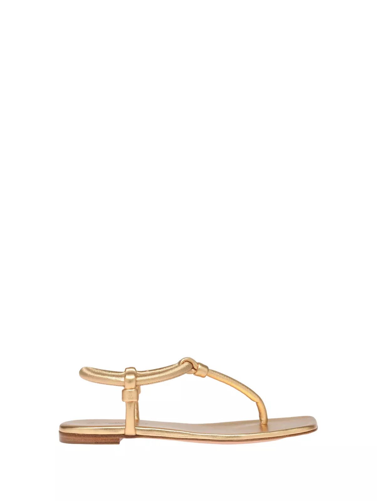 GIANVITO ROSSI Juno 05 Gold Leather Thong Sandals