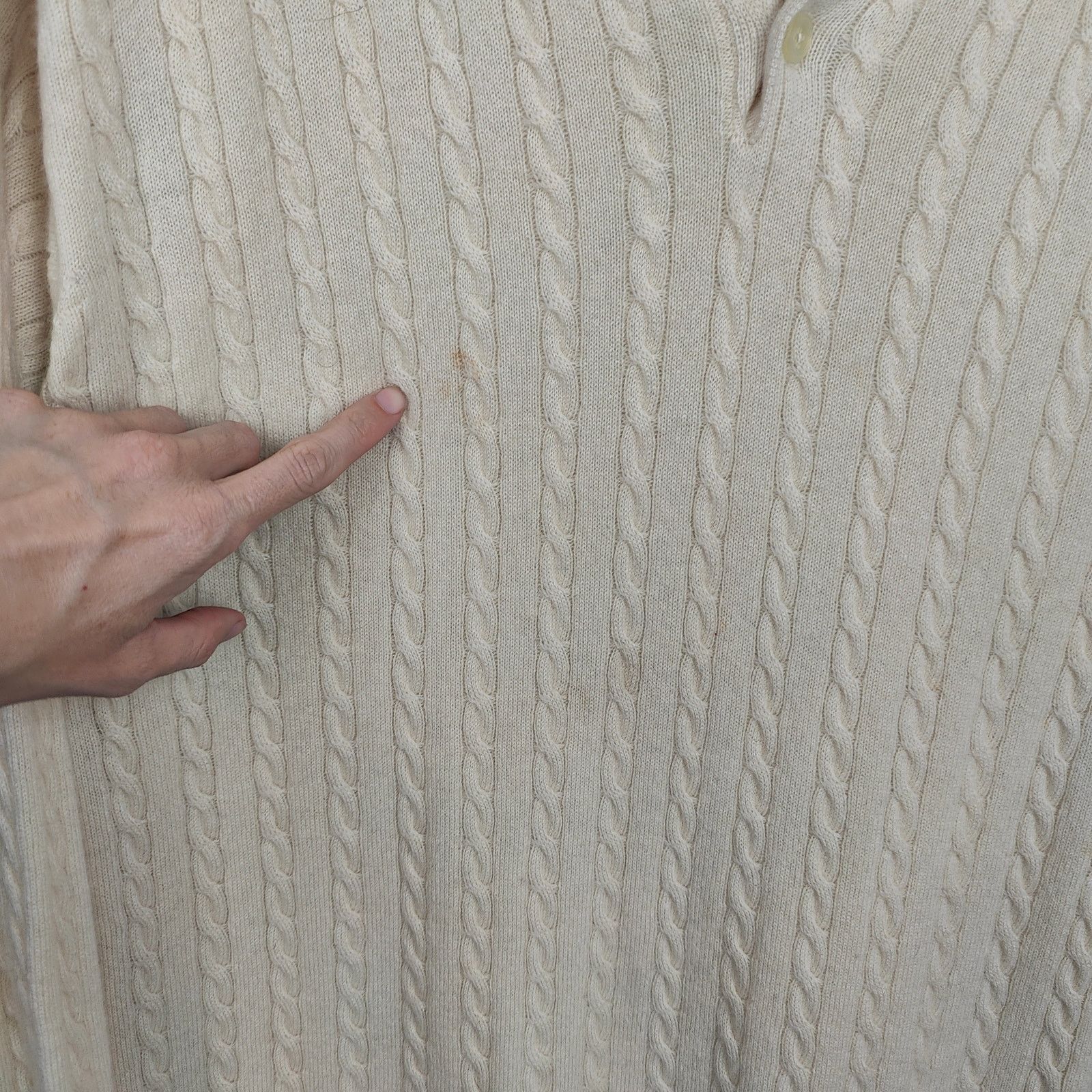 Kirkland Signature Vintage Kirkland Cableknit Cashmere Polo Sweater Men Large Size US L / EU 52-54 / 3 - 3 Thumbnail