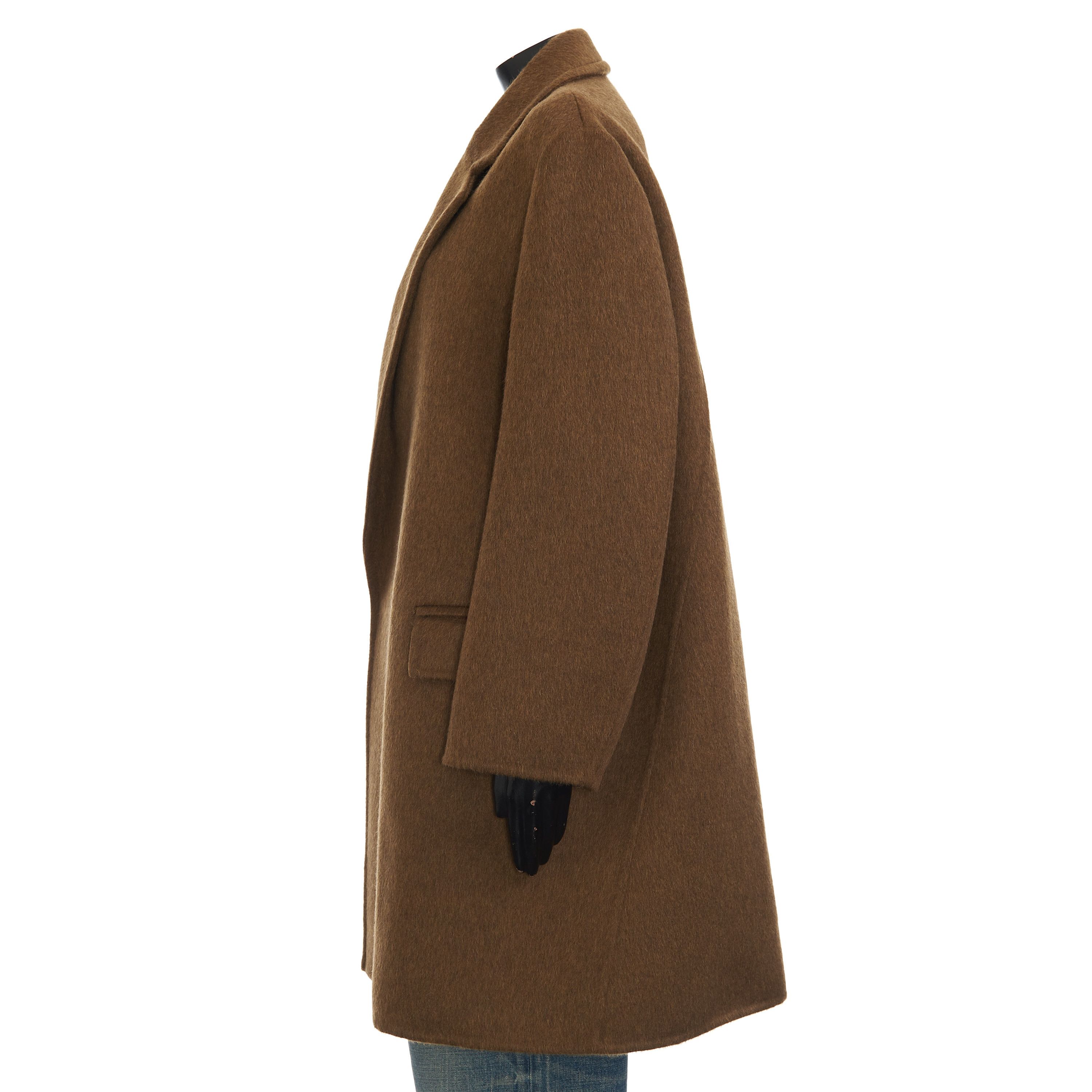 Bottega Veneta Oversized Coat In Double Face Camel Brown Wool & Mohair Size XS / US 0-2 / IT 36-38 - 4 Thumbnail