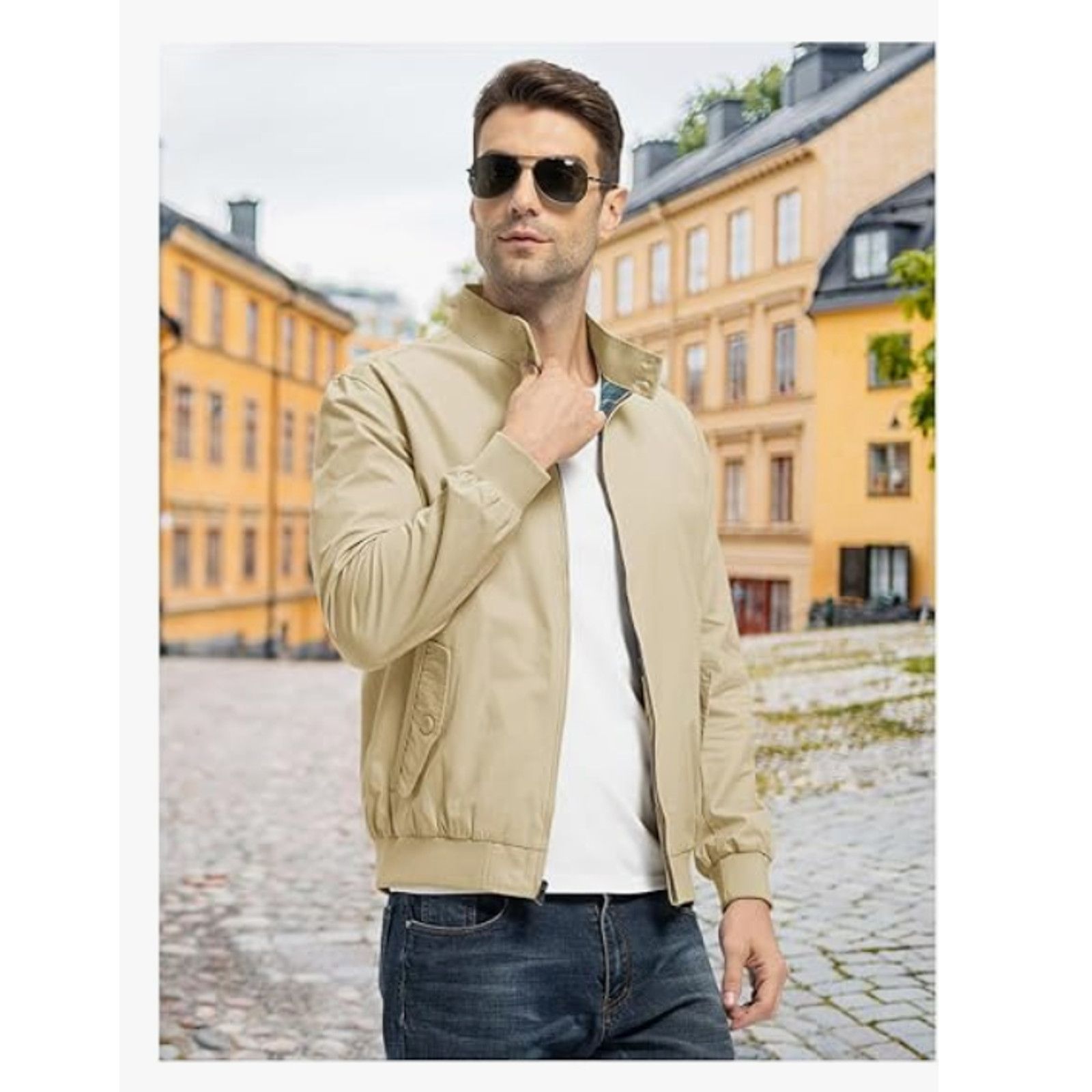 The Unbranded Brand Men's Bomber Jacket Cotton Full Zip SIZE LARGE Size US XL / EU 56 / 4 - 4 Thumbnail