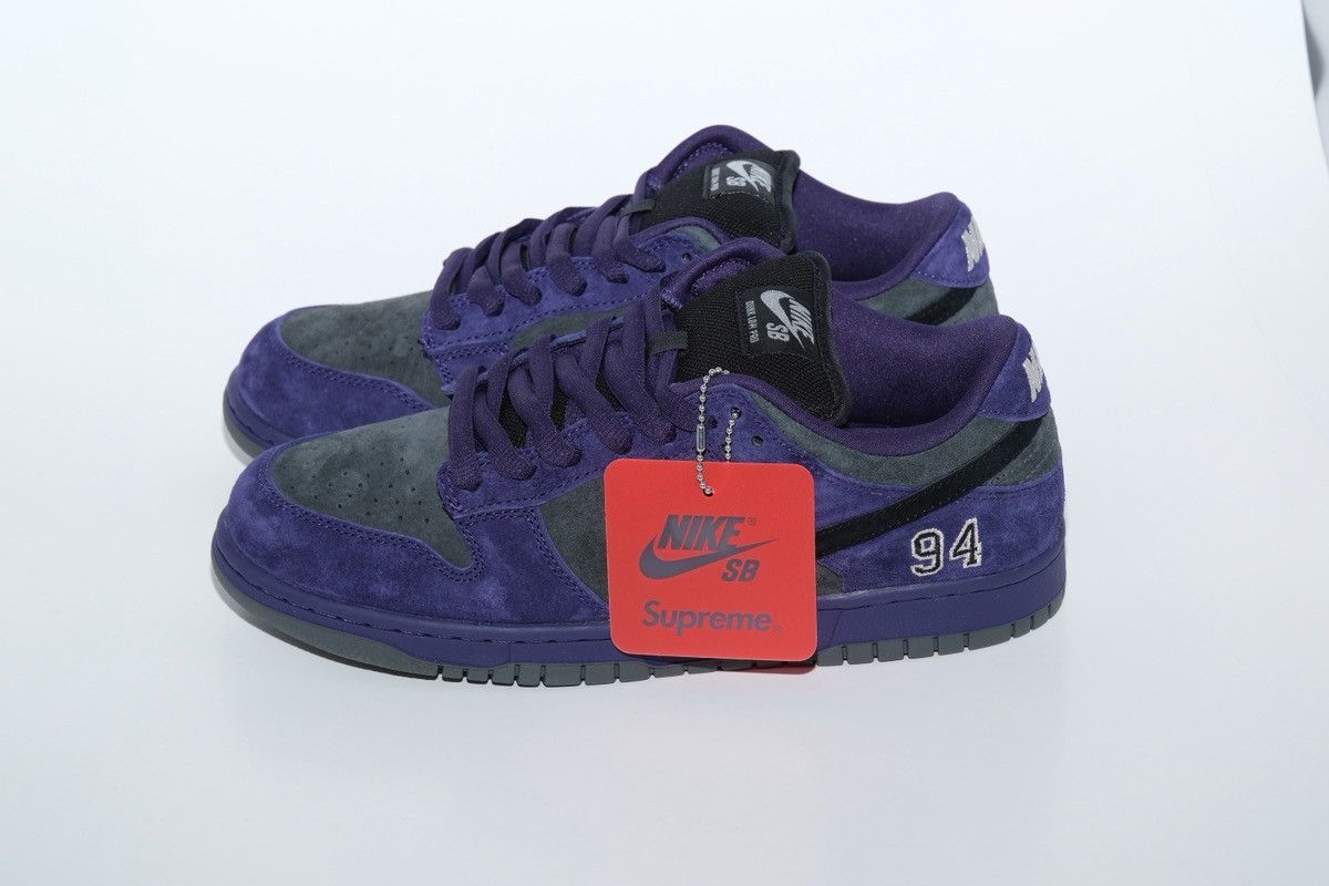Nike SUPREME X DUNK LOW SB 'INK' PURPLE IN HAND SZ 8.5 MENS Size US 8.5 / EU 41-42 - 5 Thumbnail
