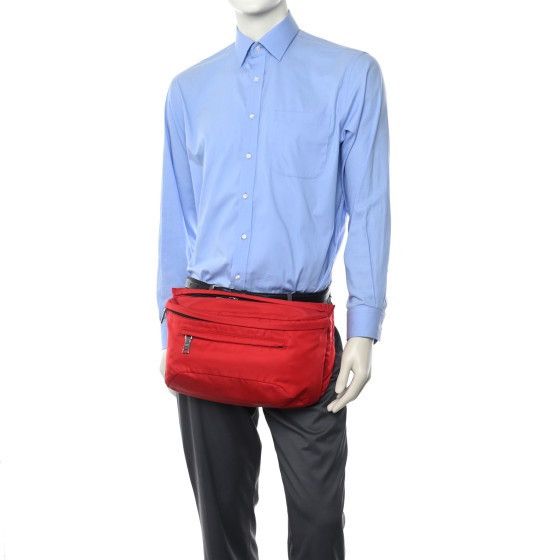 Prada Authentic PRADA Tessuto Nylon Belt Bag Red Size ONE SIZE - 2 Thumbnail