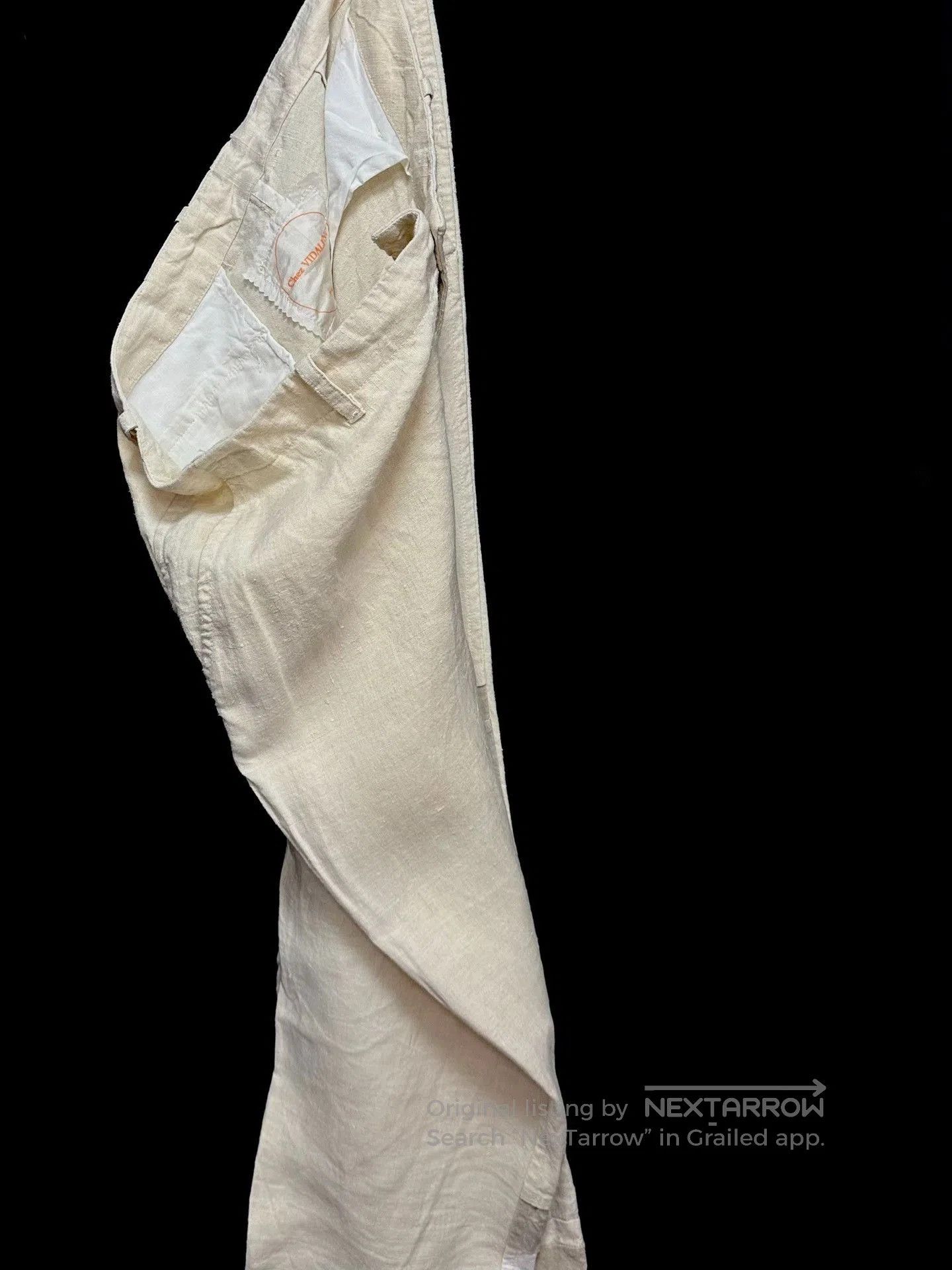 Casey Vidalenc Chez VIDALENC Vintage Linen Patchwork Pants. Size 41" - 3 Thumbnail
