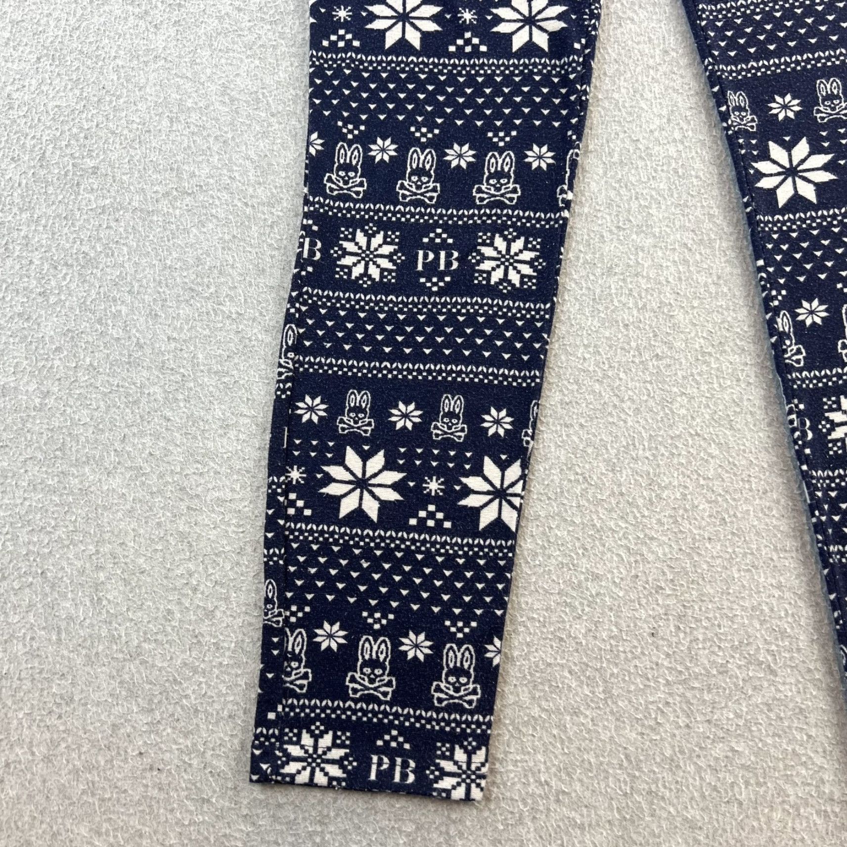 Psycho Bunny Psycho Bunny Pants Mens Medium Blue White Holiday Fair Isle Bunny Lounge Pajama PB Lounge Pants Size US 31 - 5 Thumbnail