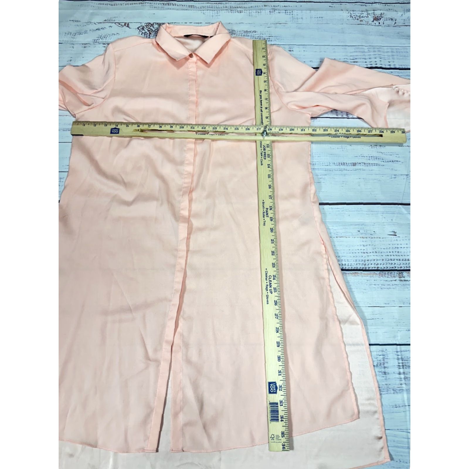 Vintage H by Halston Shirt Tunic Women Pink M Bell Sleeve Sheer Lightweight Size M / US 6-8 / IT 42-44 - 2 Thumbnail
