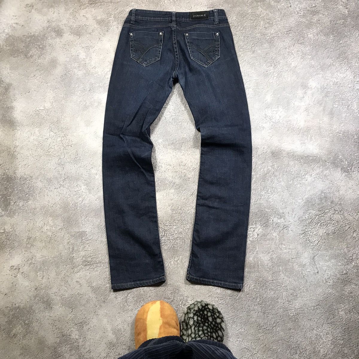 Vintage Vintage 90s Distressed Flared Jeans Y2K Grunge Dark Baggy 28 Size 28" / US 6 / IT 42 - 3 Thumbnail