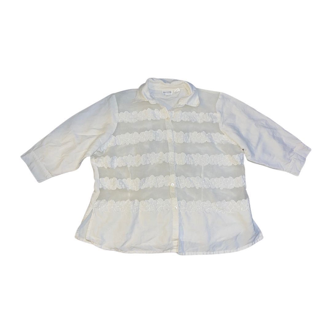 Other Vintage Baluchi Embroidered Floral White Button Blouse SZ XL Size XL / US 12-14 / IT 48-50 - 1 Thumbnail