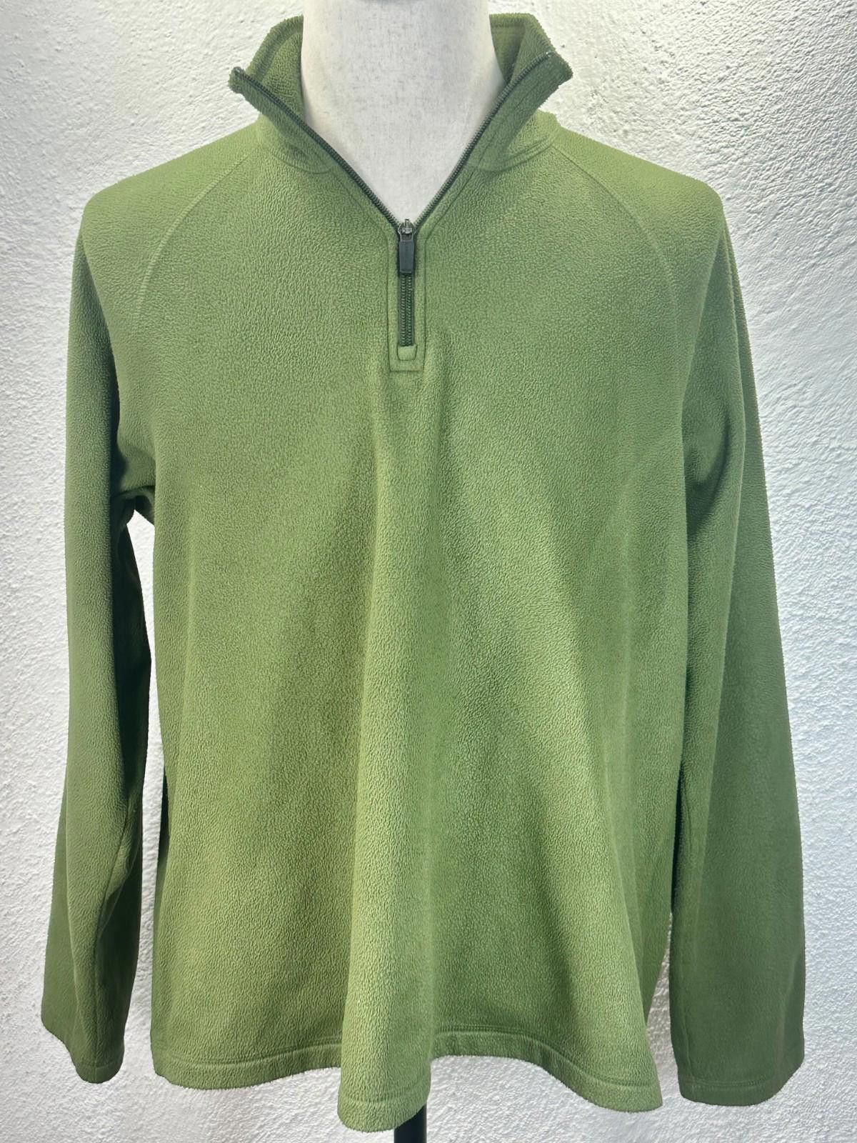 Lands' End Land's End Men's 42-44 Green Fleece 1/4 Zip Pullover Size US L / EU 52-54 / 3 - 1 Thumbnail