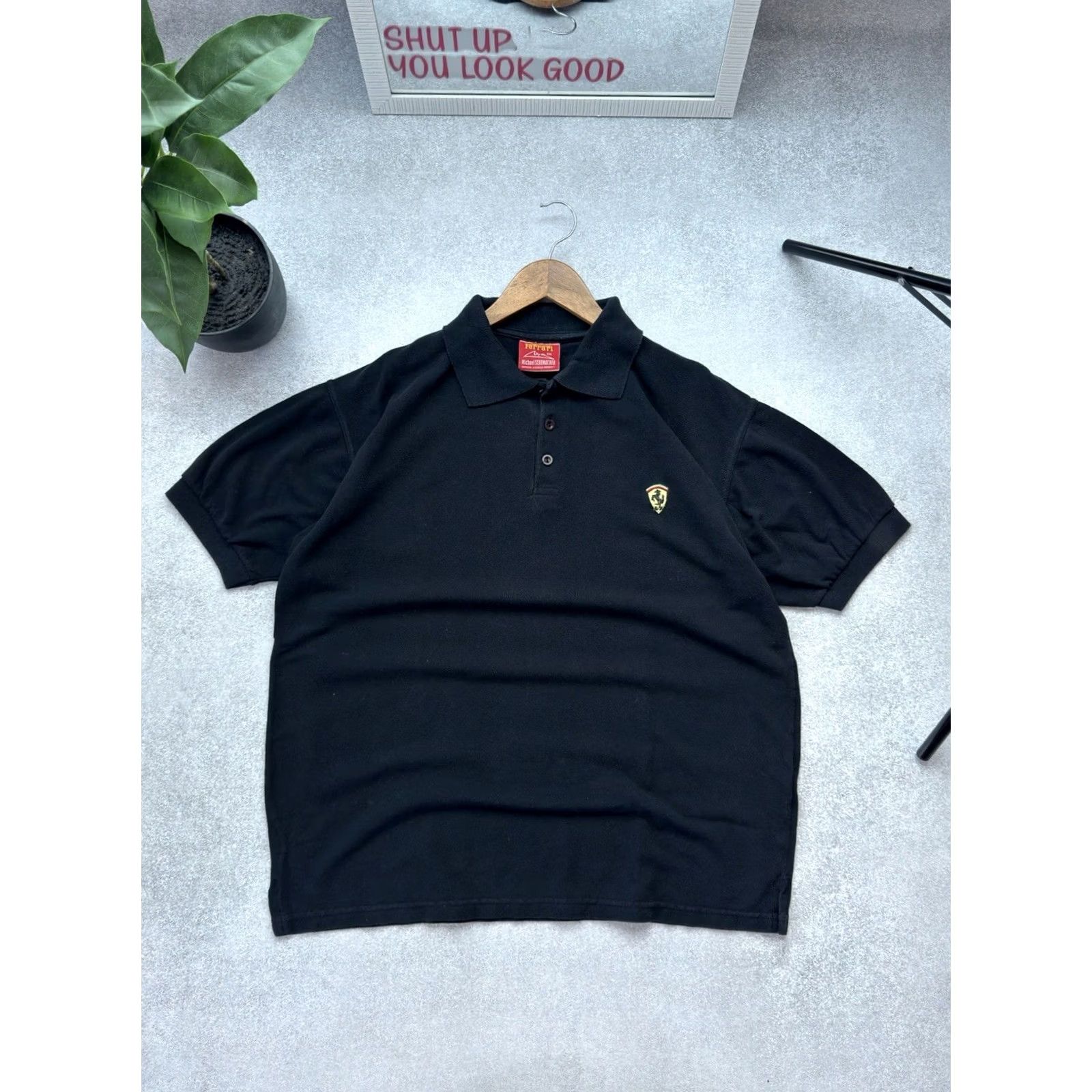 Ferrari VINTAGE Ferrari Michael Schumacher Racing F1 Classic Polo T-Shirt 2XL Black Mens Size US XXL / EU 58 / 5 - 2 Thumbnail