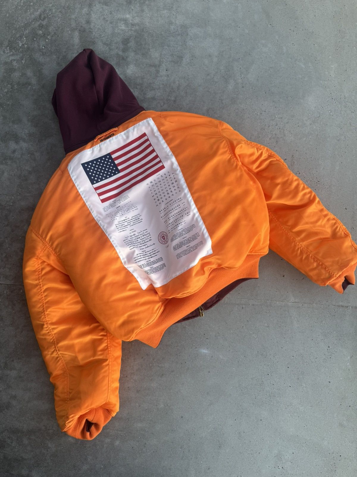 Alpha Industries × Vetements ‼️RARE‼️ VETEMENTS X ALPHA MA-1 BURGUNDY BOMBER JACKET HYPE Size US XS / EU 42 / 0 - 2 Thumbnail
