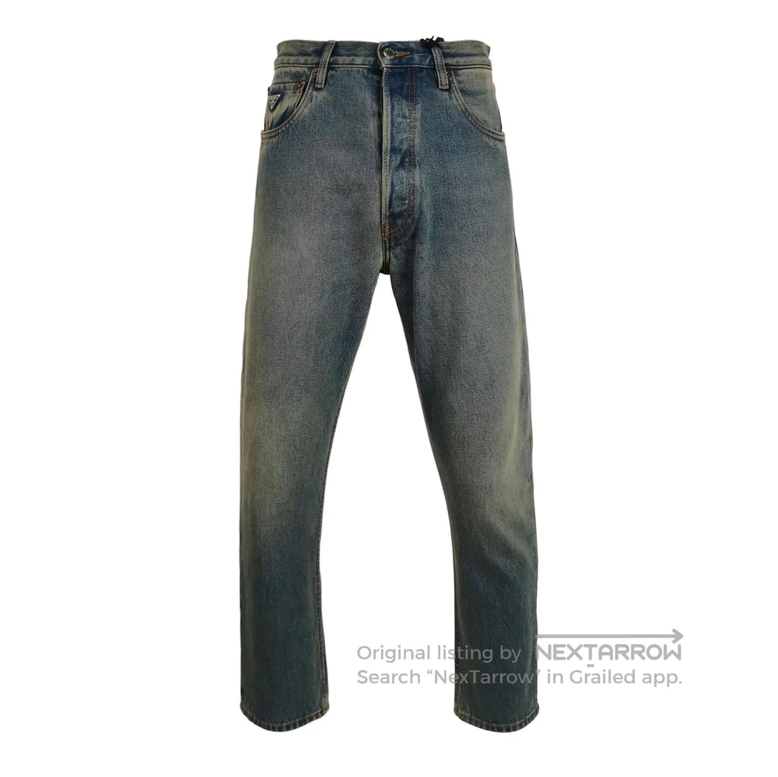 Prada Prada Cotton Triangle Logo Denim Pants . Size 28" / US 6 / IT 42 - 1 Thumbnail