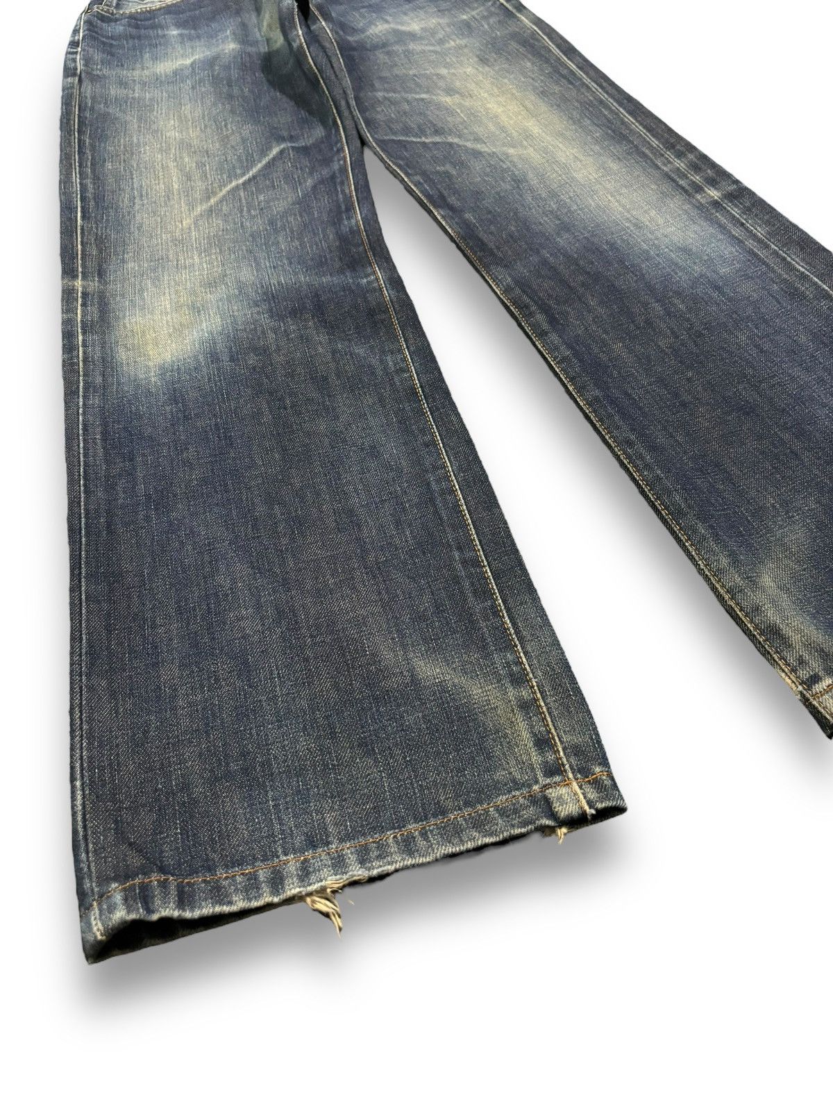 Edwin Vintage Edwin 503Z Dark Blue Wash Loose Fit Ripped Jeans Size US 28 / EU 44 - 10 Thumbnail