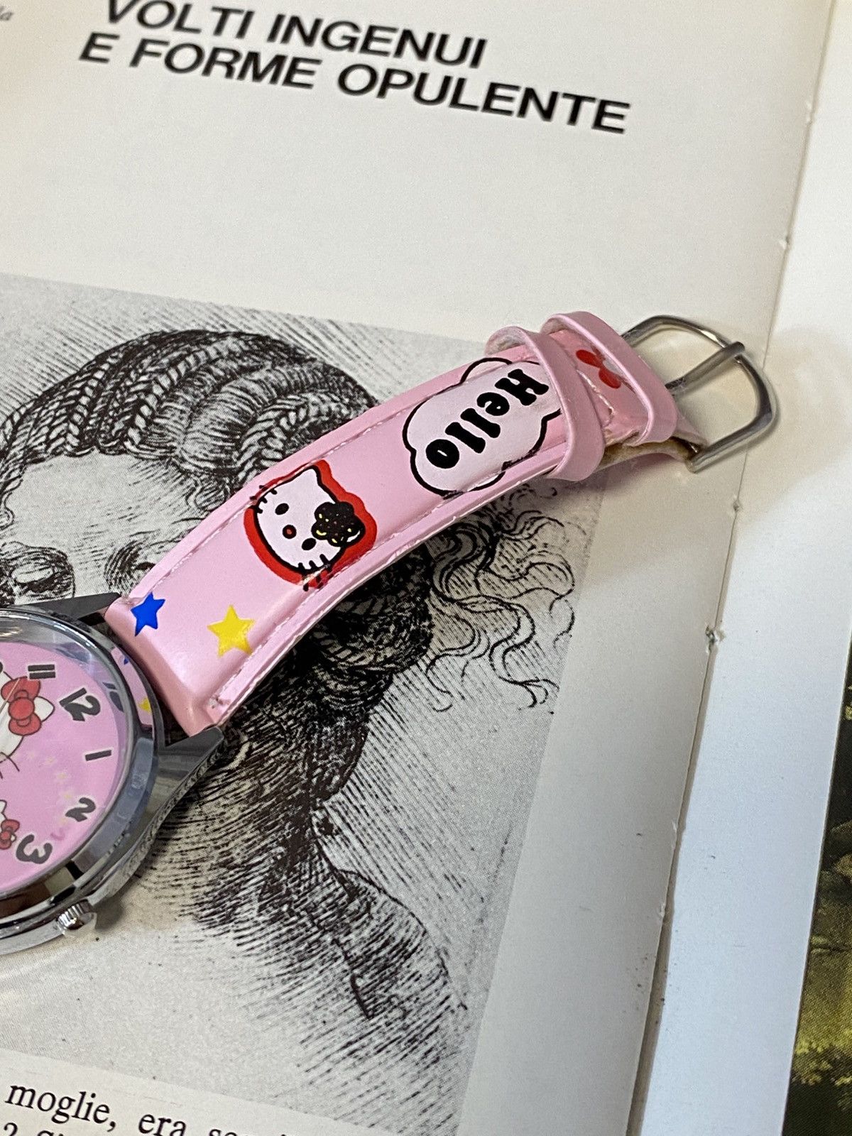 Japanese Brand Vintage Sanrio Hello Kitty Pink Leather Watch Y2K Kawaii Size ONE SIZE - 3 Thumbnail
