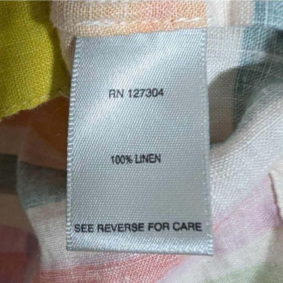Designer John Mark 100% Linen Stripe Shirt Womens Size 0X White Color Size L / US 10 / IT 46 - 8 Thumbnail