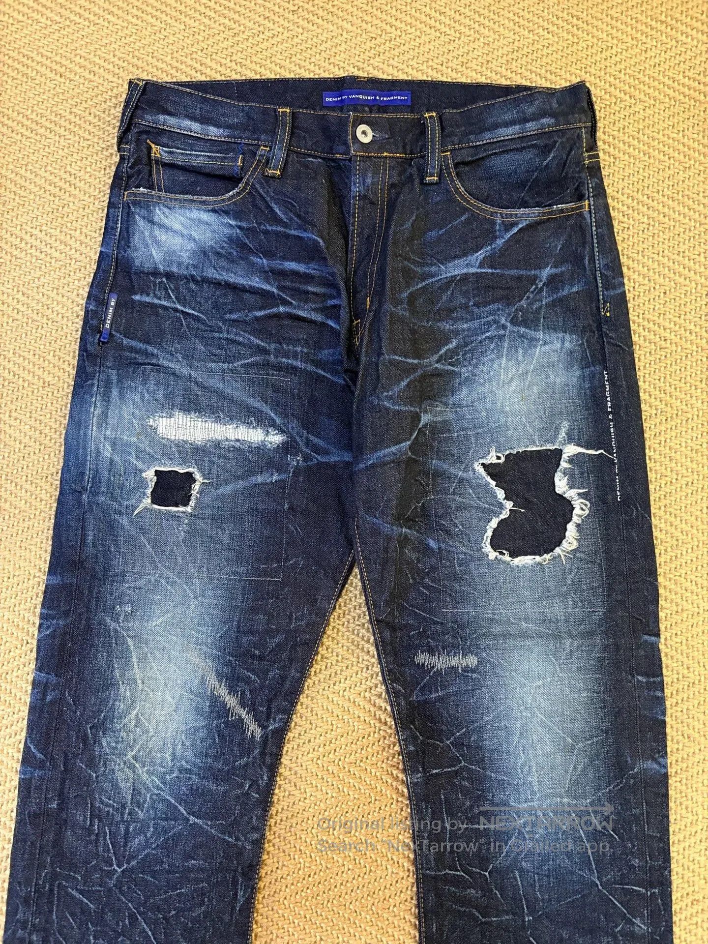 Vanquish vanquish & fragment distressed denim pants. Size US 44 / EU 60 - 3 Thumbnail