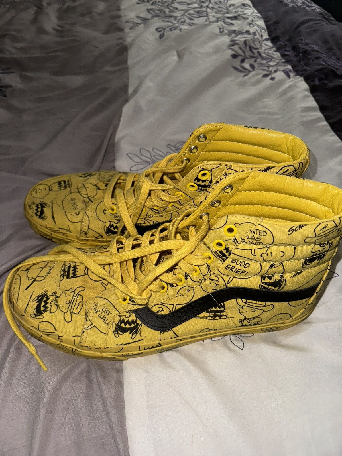 Vans Rare Peanuts x Sk8-Hi 'Charlie Brown Maize' Size US 11.5 / EU 44-45 - 4 Thumbnail