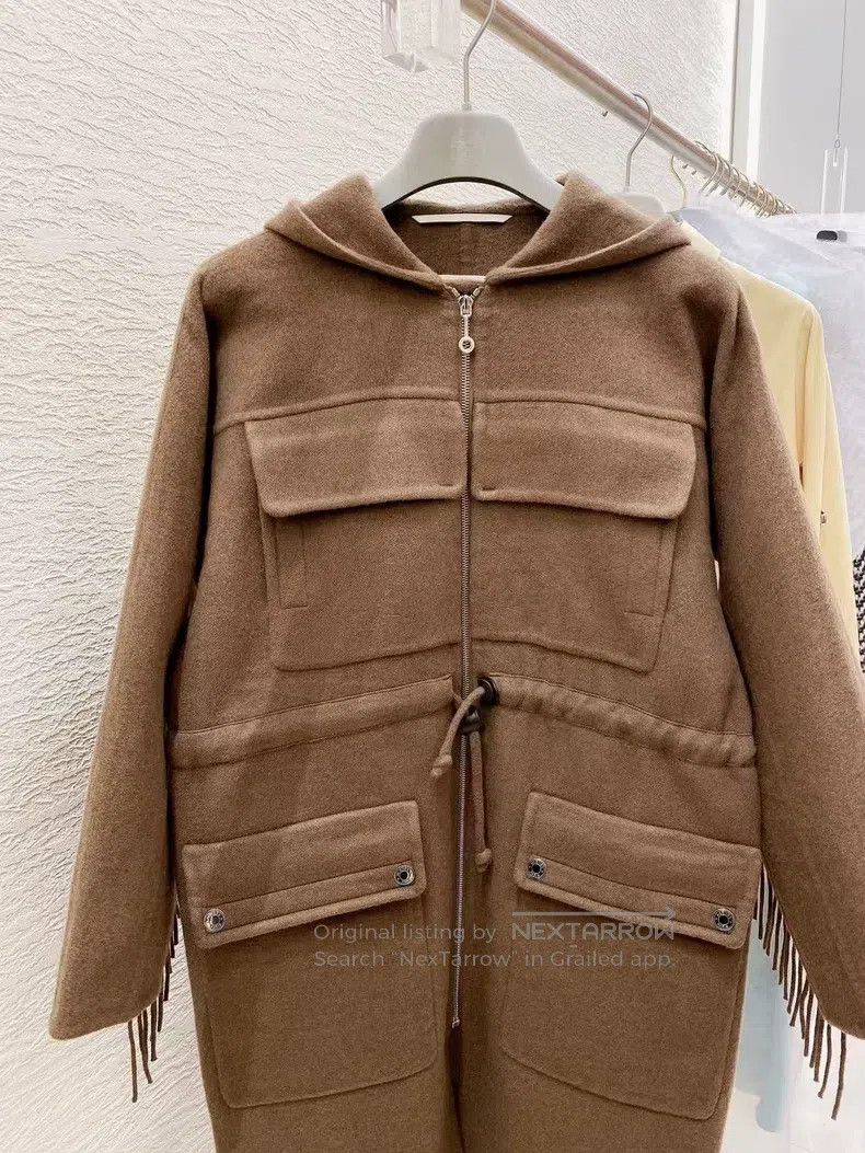 Hermes Hermes 100% Cashmere Coat Jacket in Khaki Size XXS / US 00 / IT 34 - 4 Thumbnail