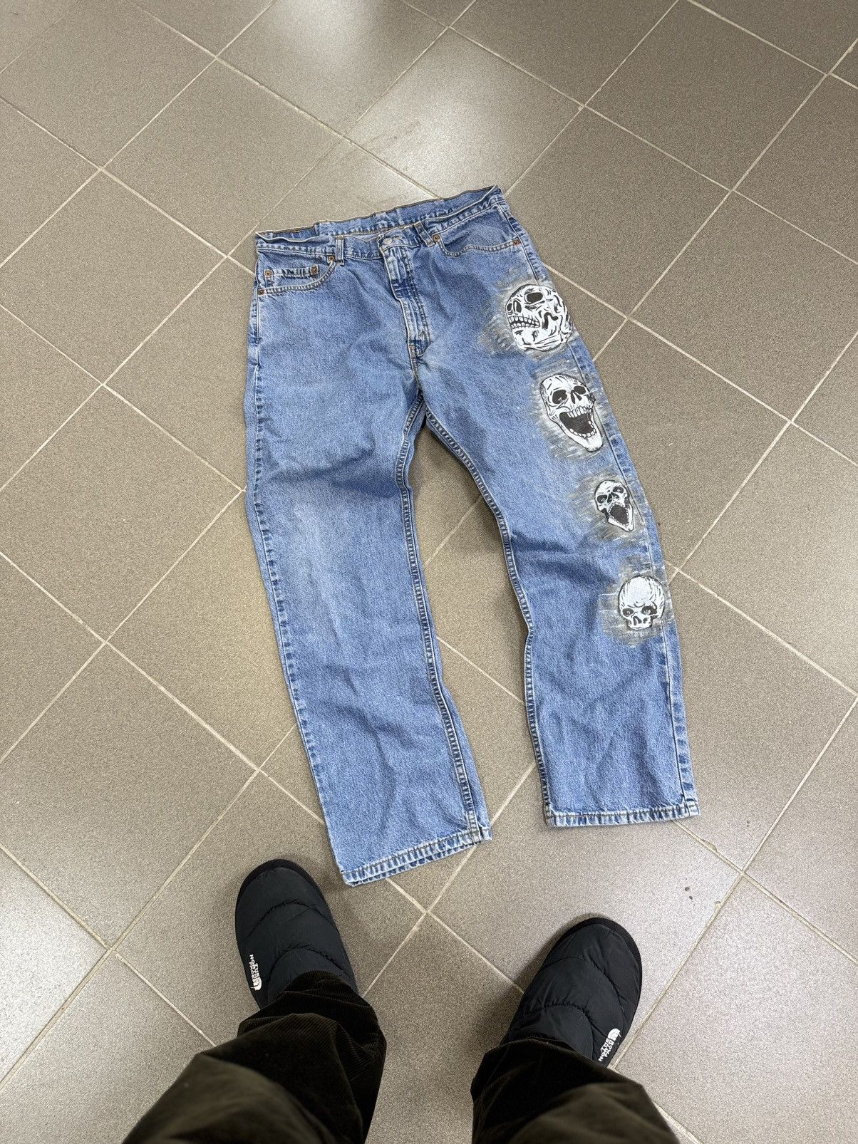 Levi's Vintage Levi’s Skull Stonewashed Denim Custom Handmade Jeans Size US 31 - 1 Thumbnail