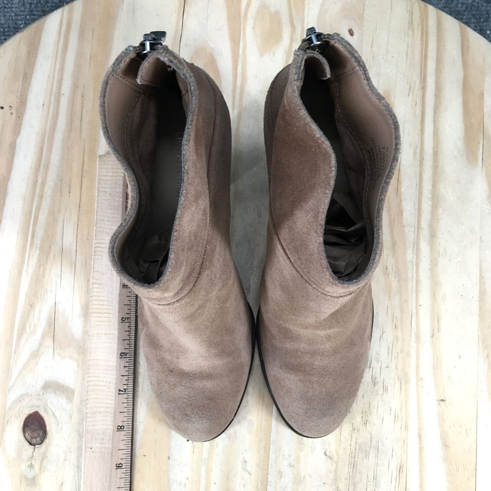 BCBGeneration BCBGeneration Boots Womens 7.5 M Tan Kleina Ankle Booties Leather Zip Lace Up Boots Size US 8 / IT 38 - 6 Thumbnail