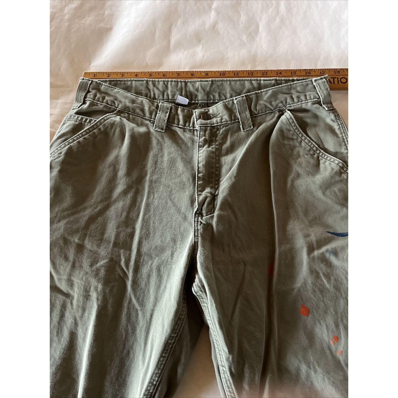 Carhartt Carhartt Pants Mens 34x28 Gray Canvas Carpenter Relaxed Fit Size US 34 / EU 50 - 3 Thumbnail