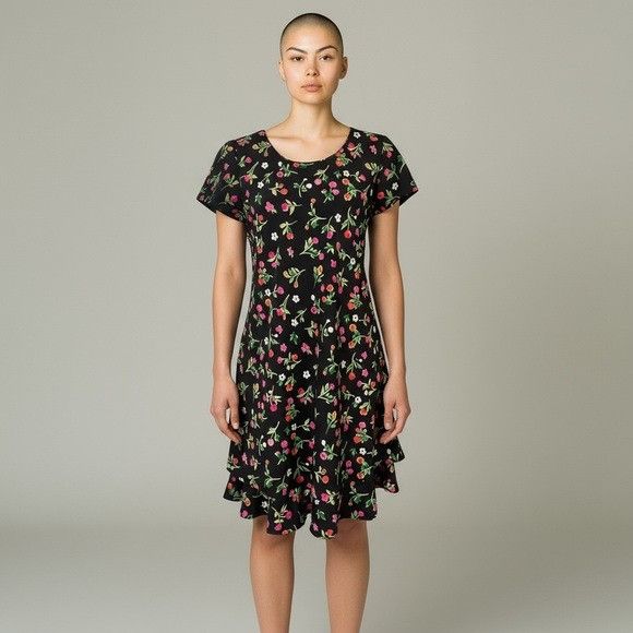 Vintage Vintage Chelsea Collection Black Floral Tiered Dress Size XS / US 0-2 / IT 36-38 - 1 Thumbnail