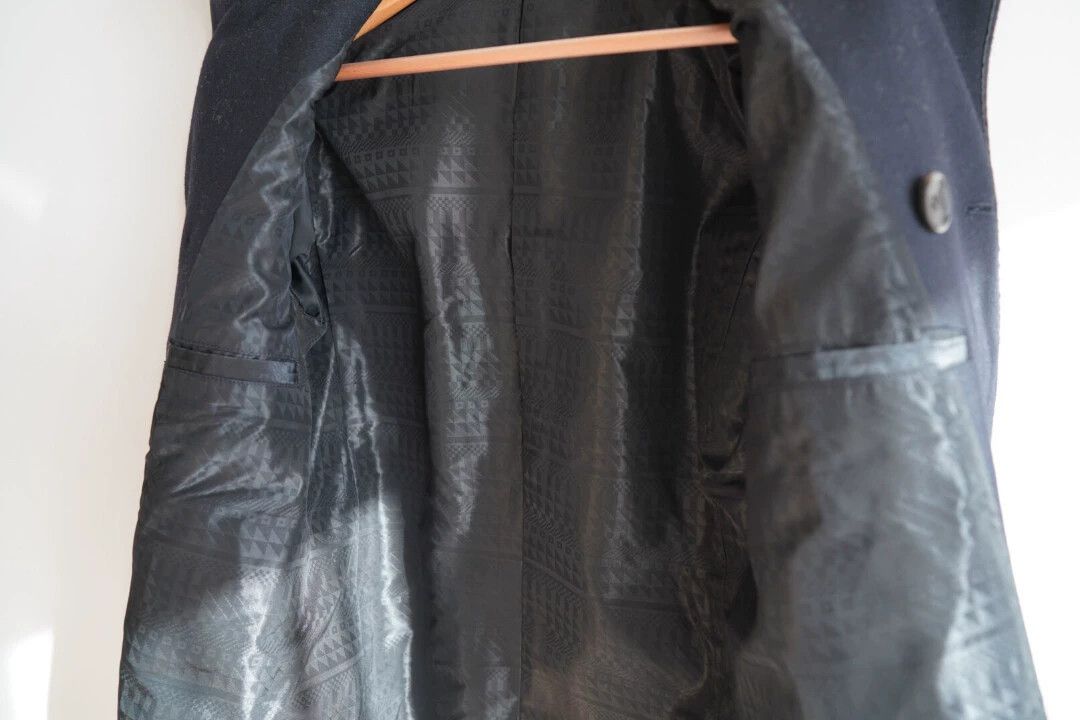 N.Hoolywood n.hoolywood Wool Double-Breasted Pea Coat 36 S Size XS / US 0-2 / IT 36-38 - 7 Thumbnail