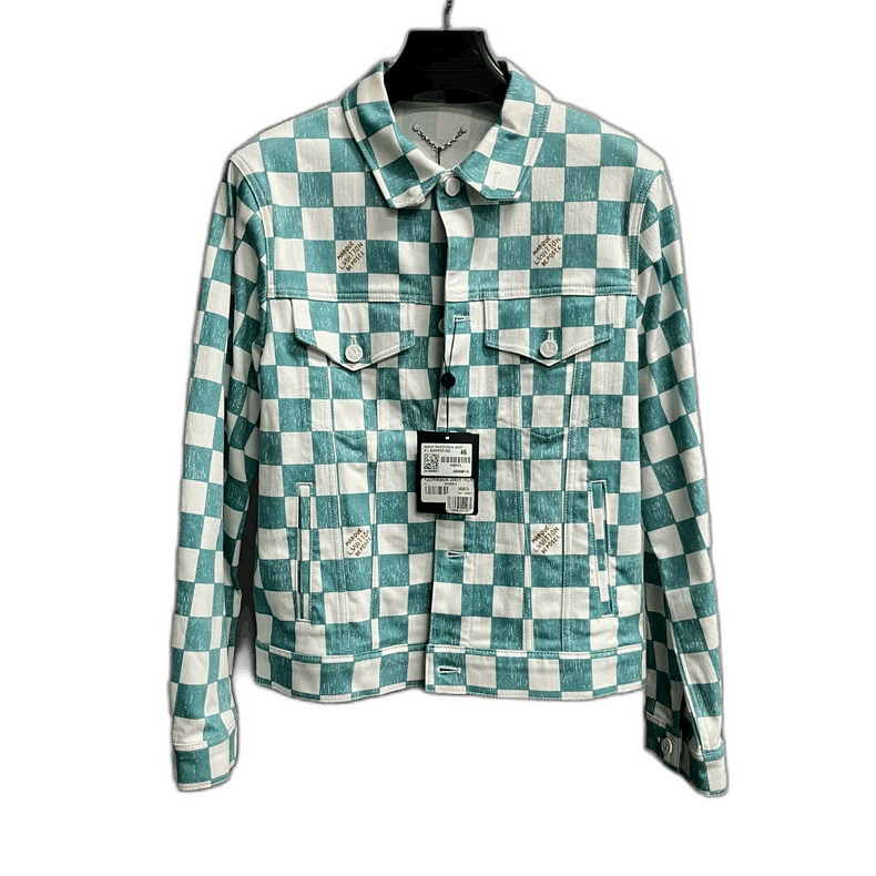 Louis Vuitton Louis Vuitton Louis Vuitton Green Checkered Denim Jacket-2 Size US L / EU 52-54 / 3 - 1 Thumbnail