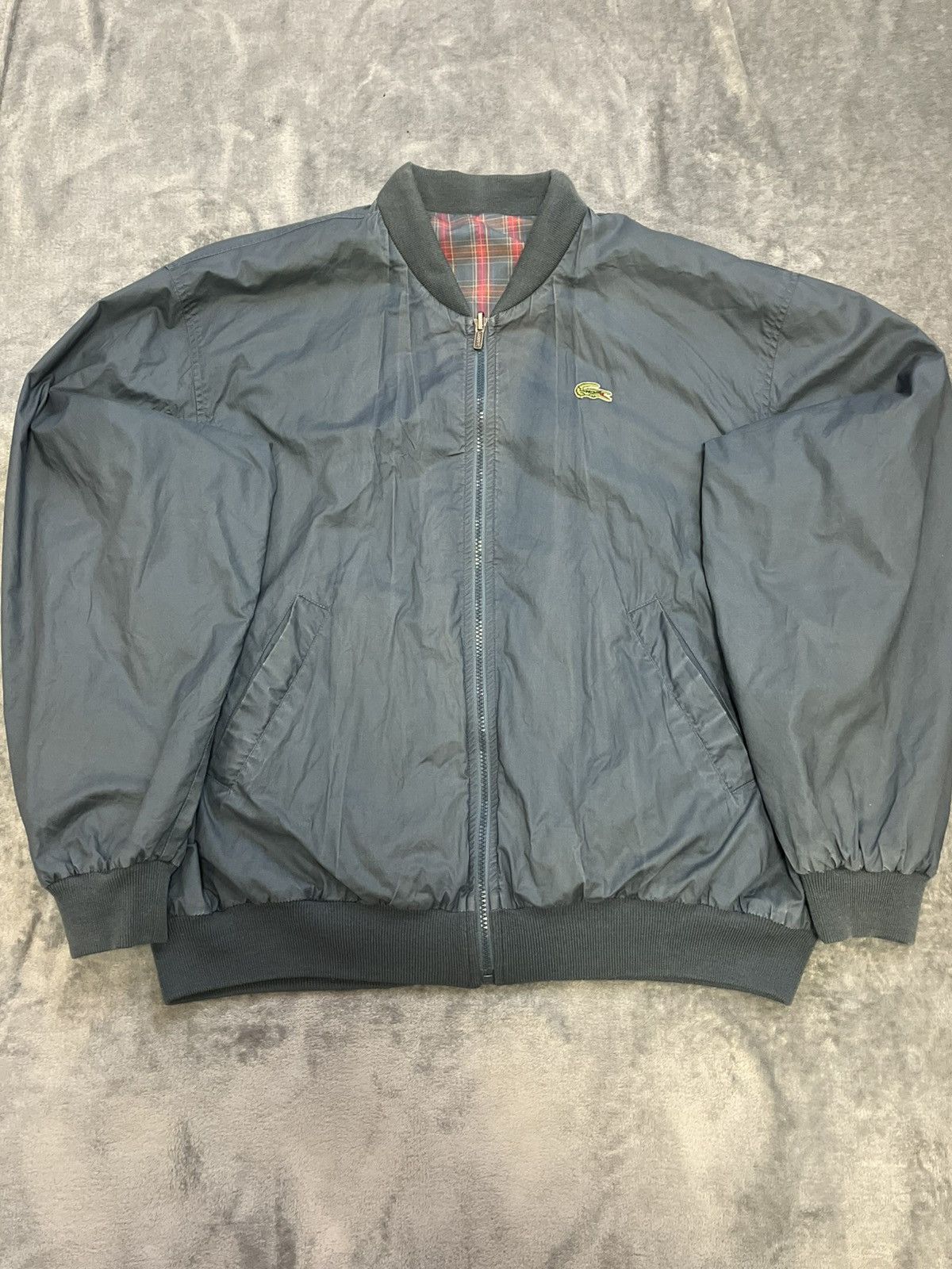 Vintage 80s Chemis Lacoste Reversible Bomber Jacket
