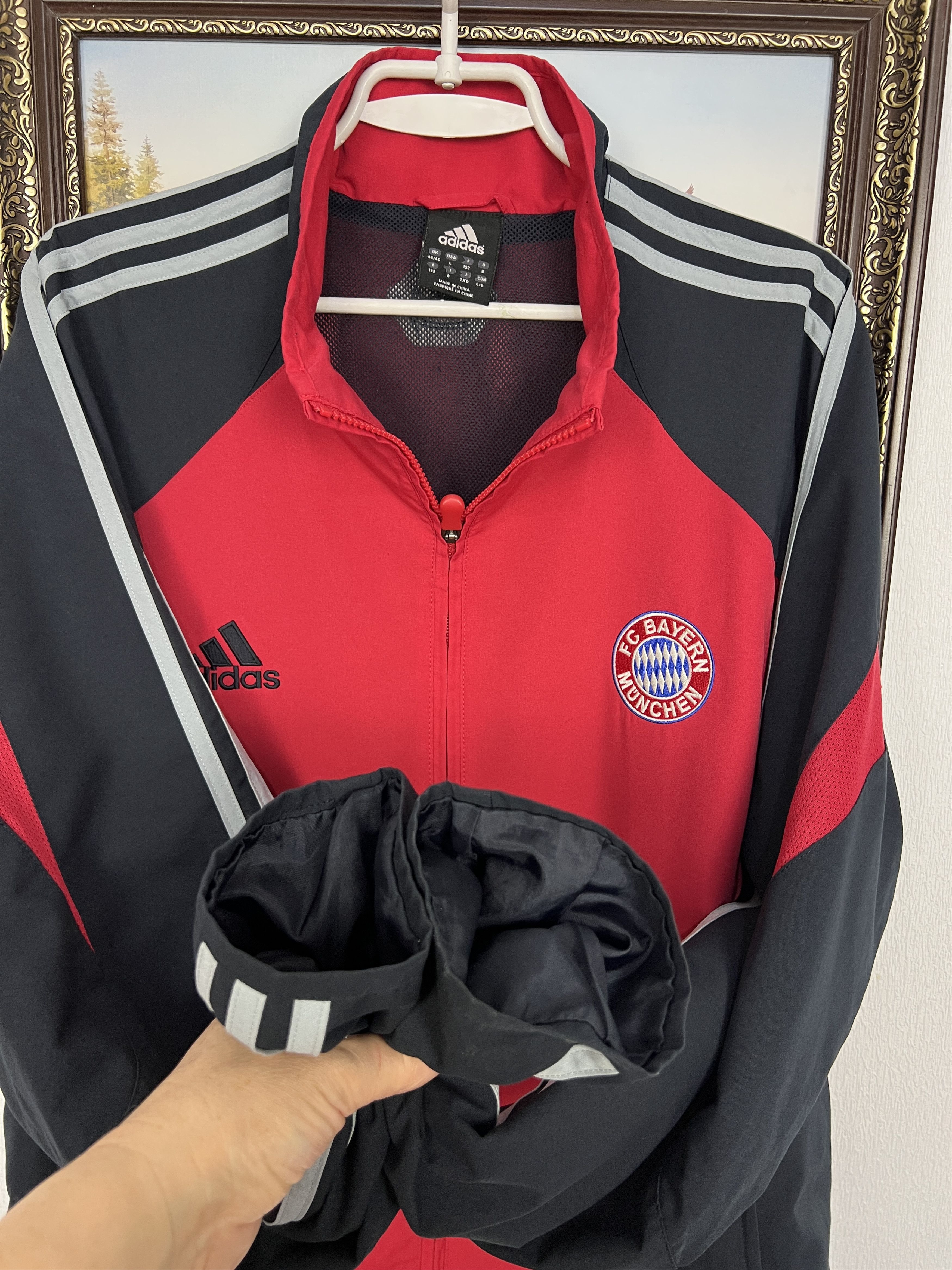 Adidas Vintage Bayern Munich Football Jacket Soccer Track Top Zip Size US L / EU 52-54 / 3 - 6 Thumbnail